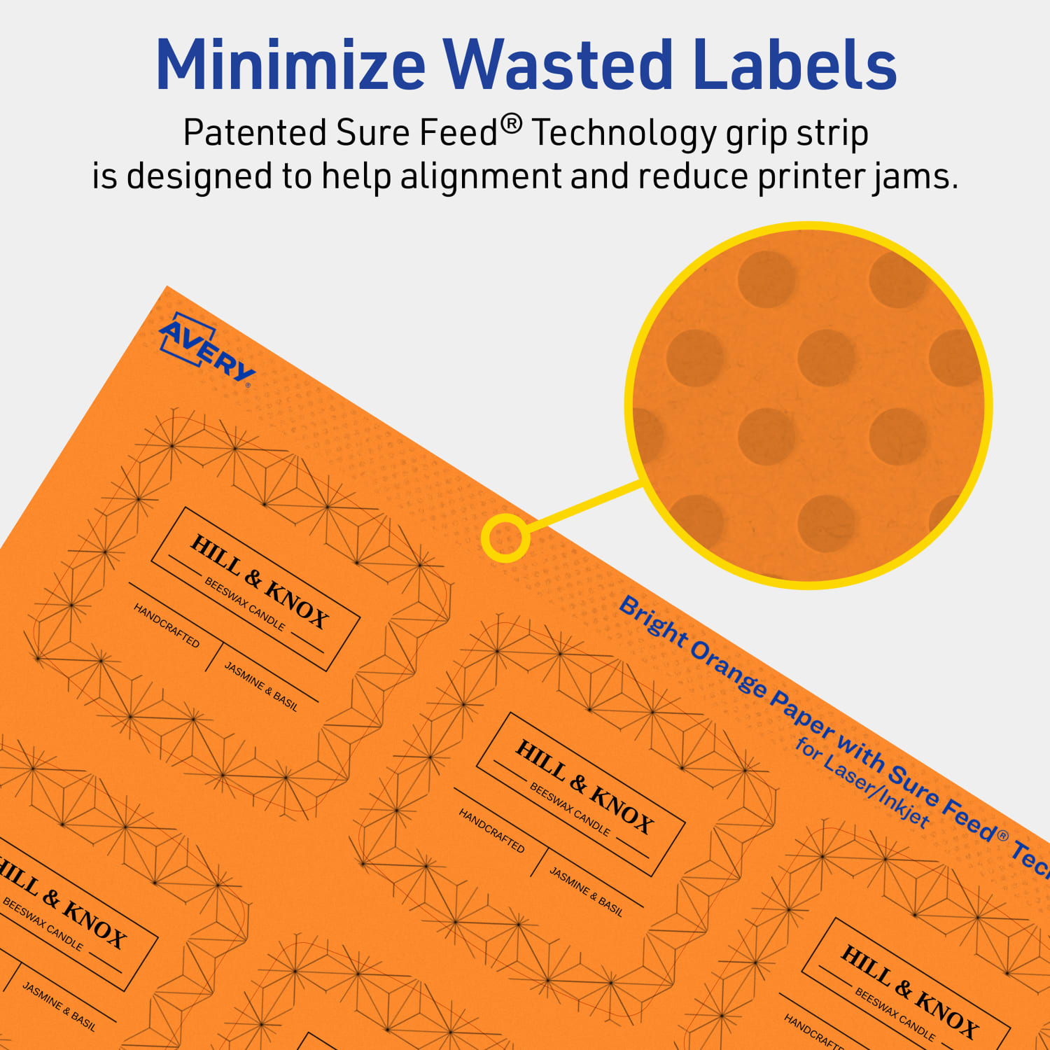 Avery Print-To-The-Edge Labels With Sure Feed Technology, 94124-BOP10, Arched Square, 2in x 2-3/16in, Matte Bright Orange, Pack of 120 - Image 5