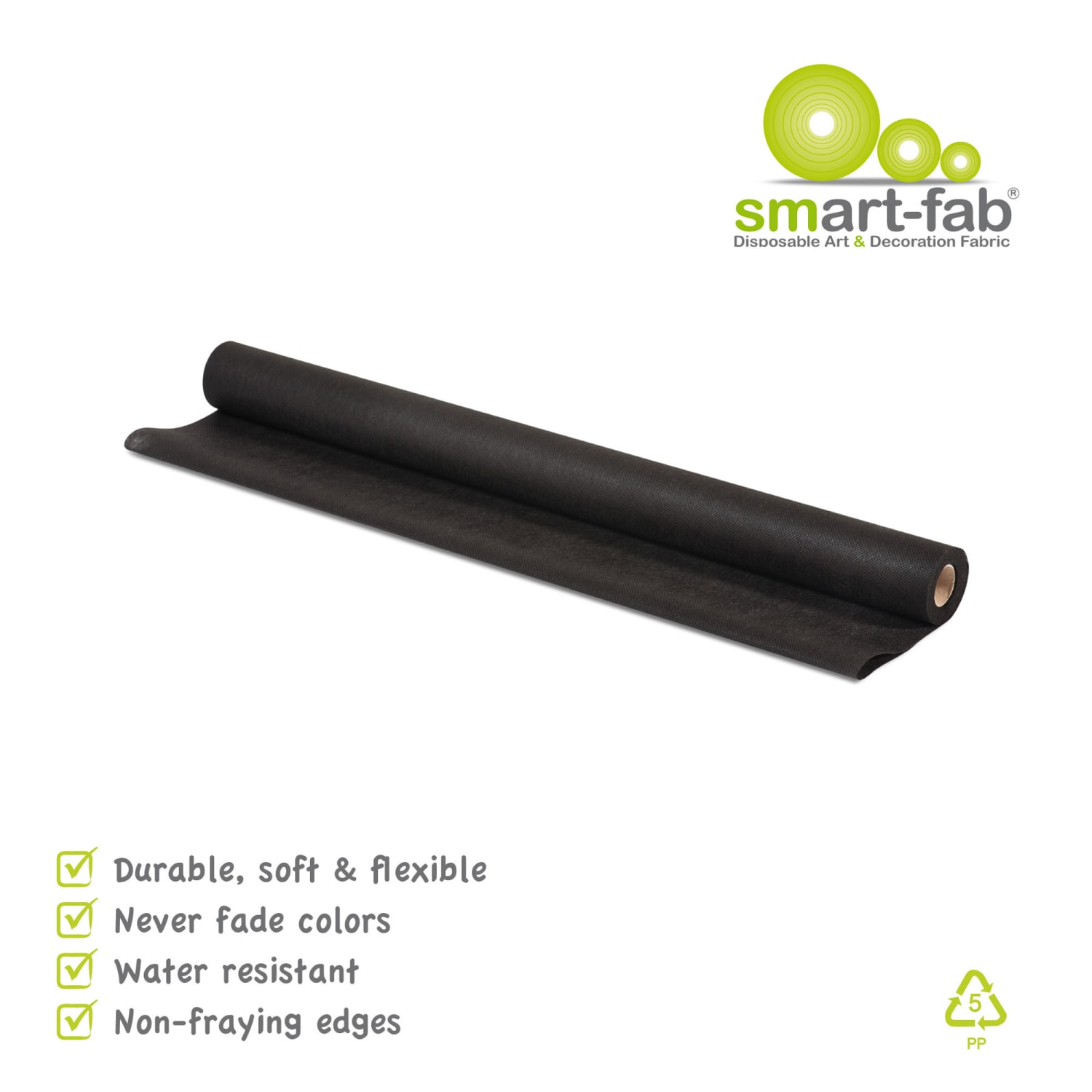 Smart-Fab Art & Decoration Fabric Rolls, 24in x 18ft, Black, Pack Of 3 Rolls - Image 4