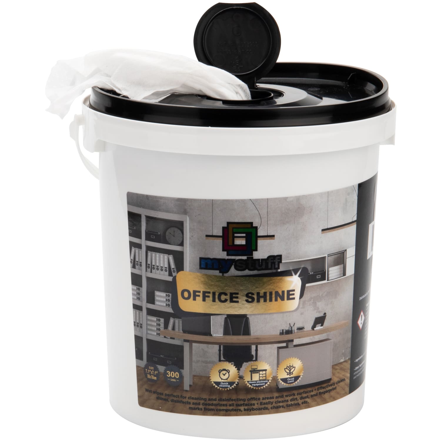 Mind Reader My Stuff All-Purpose Office Disinfecting Wipes, Fresh Orchid Scent, Tub Of 300 Wipes - Image 3