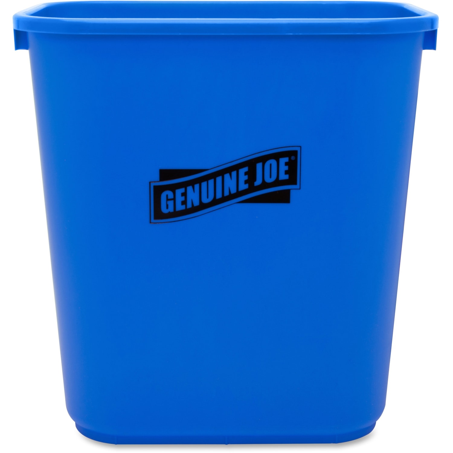 Genuine Joe 28-1/2 Quart Recycle Wastebasket - 7.13 gal Capacity - Rectangular - 15in Height x 14.5in Width x 10.5in Depth - Blue, White - 12 / Carton - Image 3