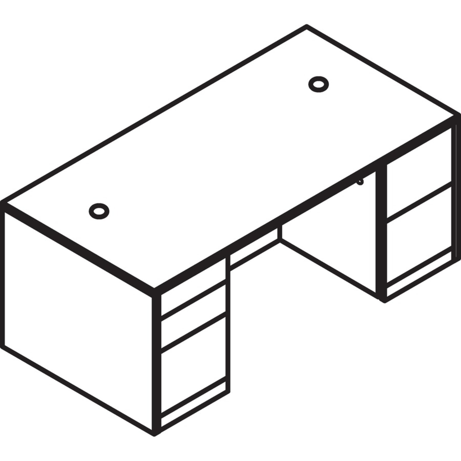 HON 10500 72inW 5-Drawer Left-Pedestal Computer Desk, Sterling Ash - Image 6