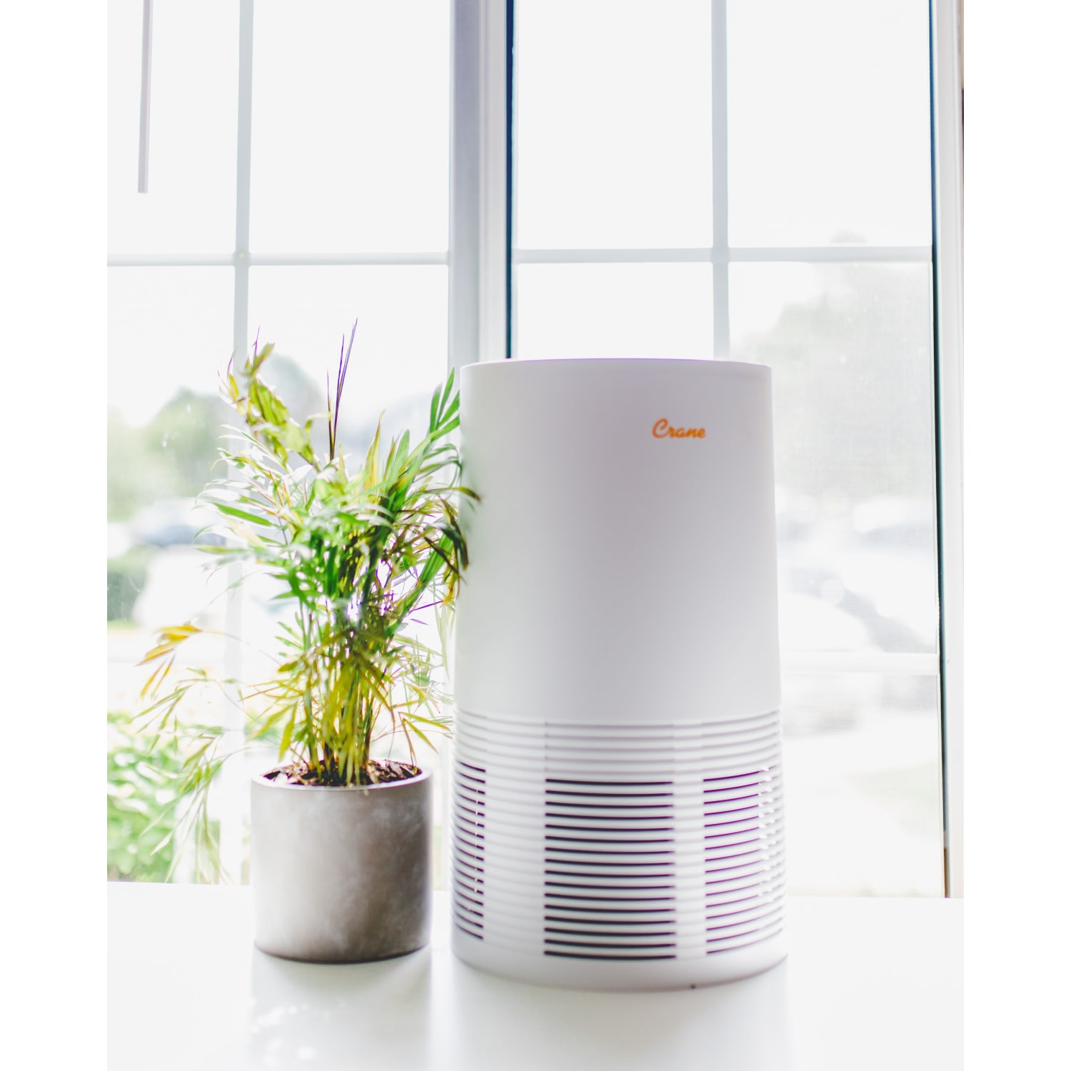 Crane True HEPA Air Purifier with Germicidal UV Light, 300 Sq Ft. Coverage, 9 1/2in x 9 1/2in x 15 1/3in, White - Image 5