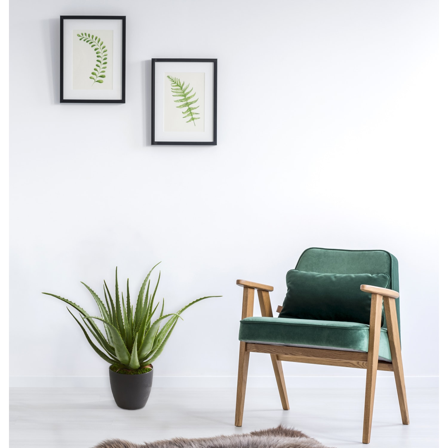 Nearly Natural Aloe 26in Artificial Plant With Pot, Green/Black - Image 3