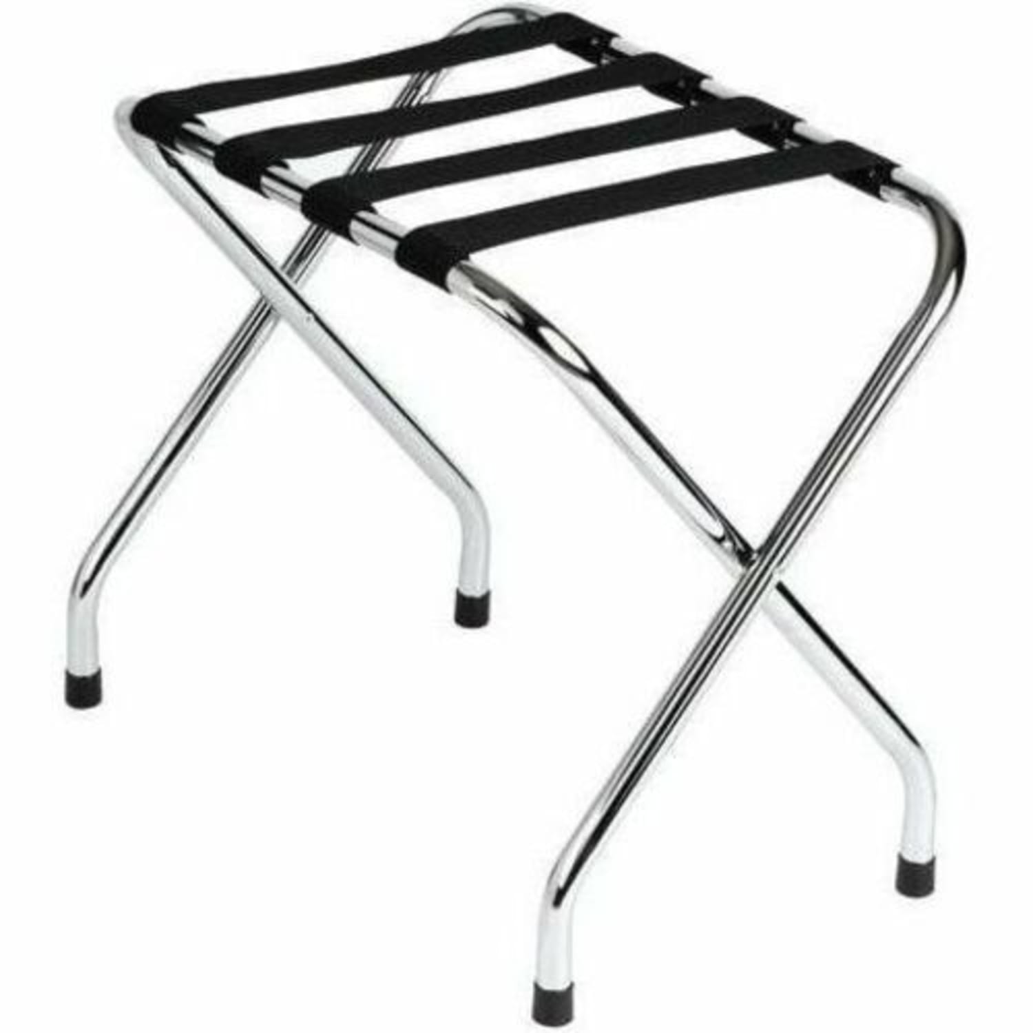 Hospitality 1 Source Metal Luggage Racks, 20inH x 22inW x 17inD, Chrome, Pack Of 4 Racks - Image 3