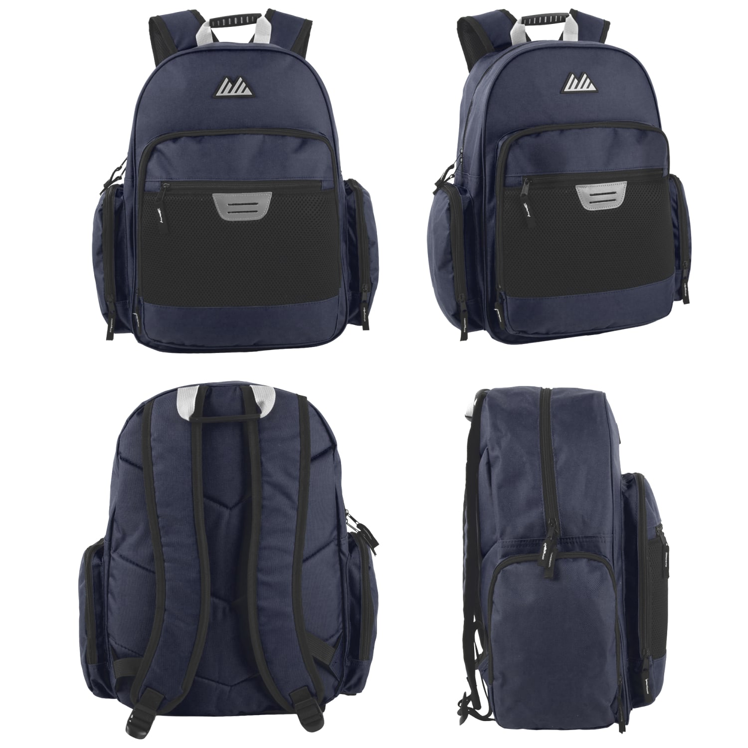 Summit Ridge Multi-Pocket Reflective Collegiate Backpacks With 45-Piece School Supply Kits, Black/Blue, Total Qty 24 - Image 5