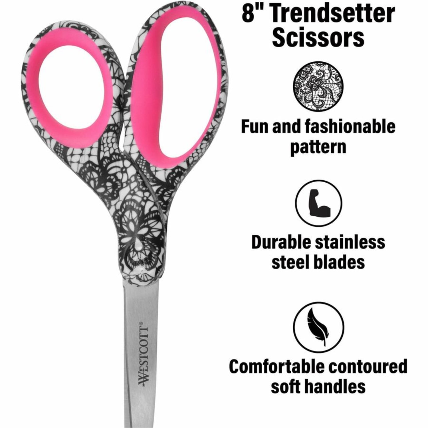 Westcott Trendsetter Scissors, 8in, Pointed, Assorted Colors - Image 5