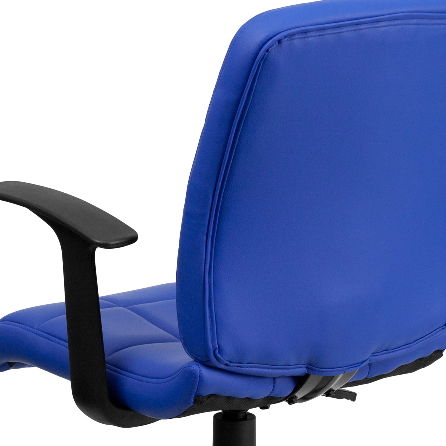 Flash Furniture Quilted Vinyl MidBack Swivel Task Chair With TArms BlueBlack PopularChairscom Flash Furniture Quilted Vinyl Mid Back Swivel Task Chair With T Arms BlueBlack PopularChairscom