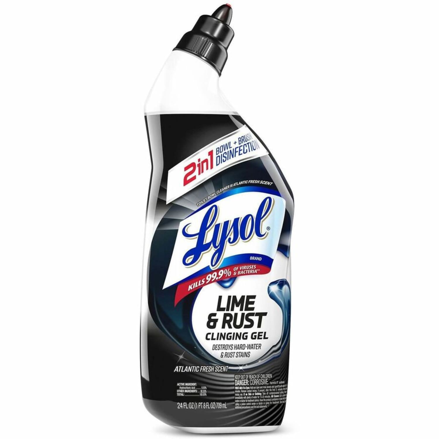 Lysol Lime/Rust Toilet Bowl Cleaner - 24 fl oz (0.8 quart) - Atlantic Fresh Scent - Blue - 9 / Carton - Image 4