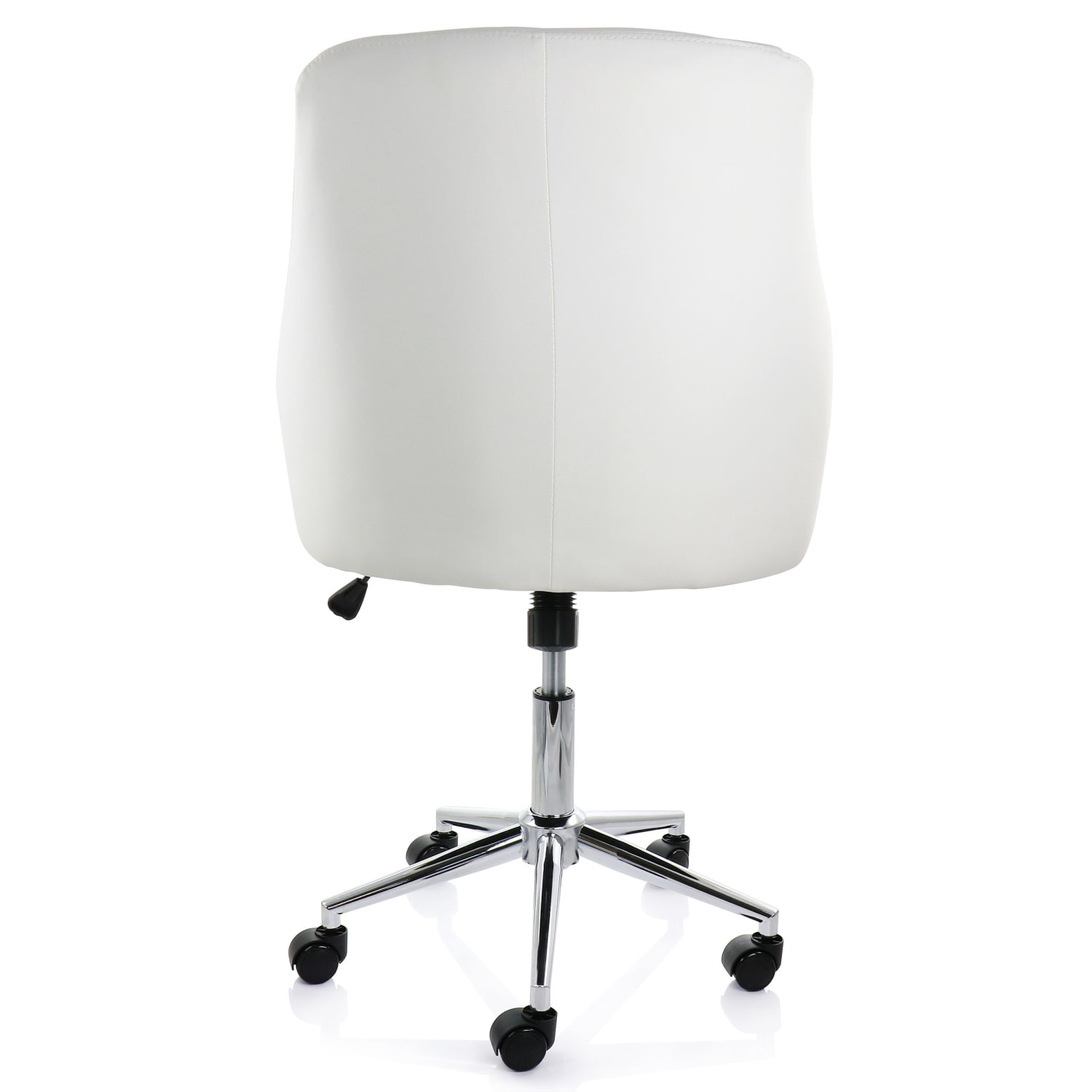 Elama Adjustable Faux Leather MidBack Rolling Office Chair WhiteChrome PopularChairscom Elama Adjustable Faux Leather Mid Back Rolling Office Chair WhiteChrome PopularChairscom