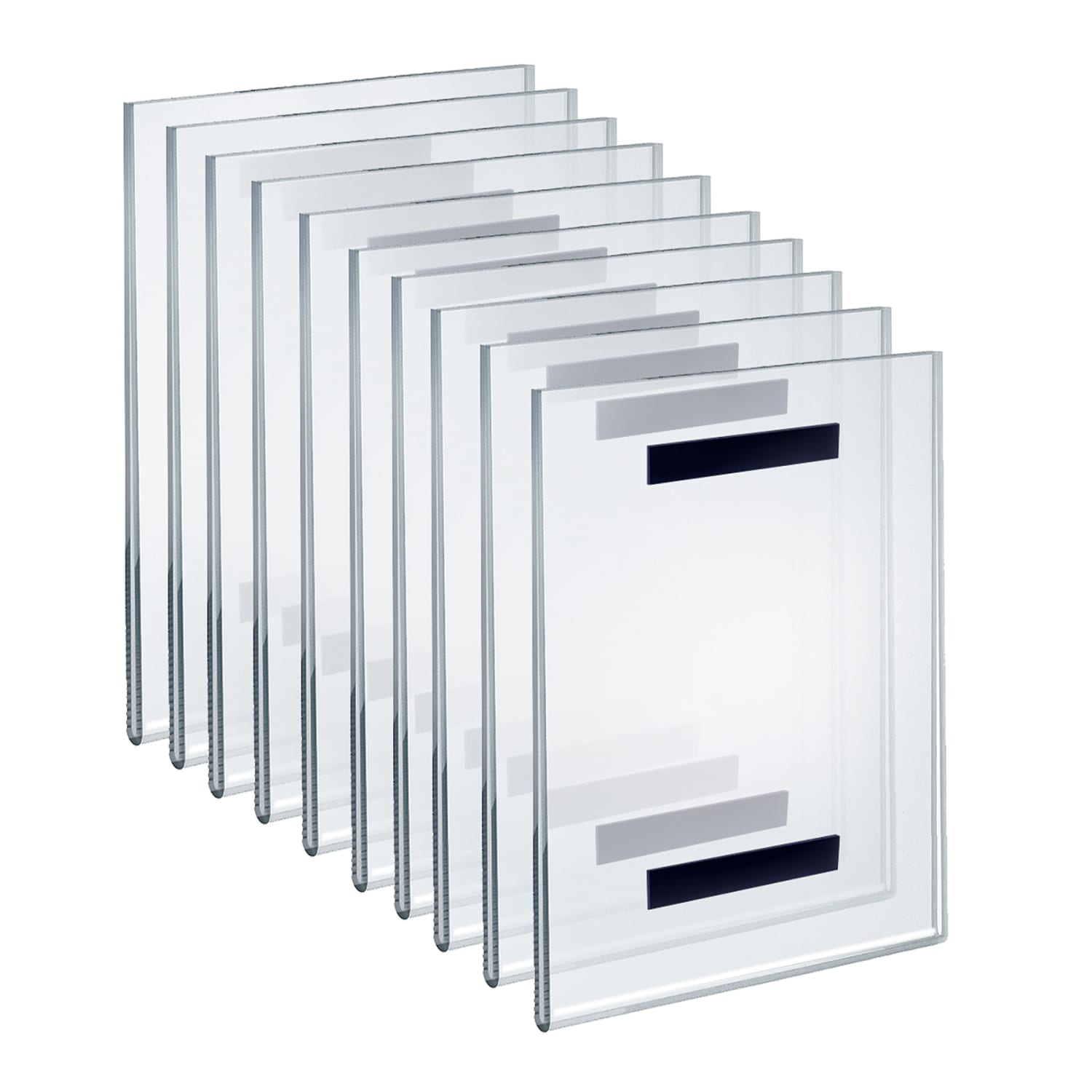 Azar Displays Acrylic Sign Holders With Magnetic Strips, 11in x 8 1/2in, Clear, Pack Of 10