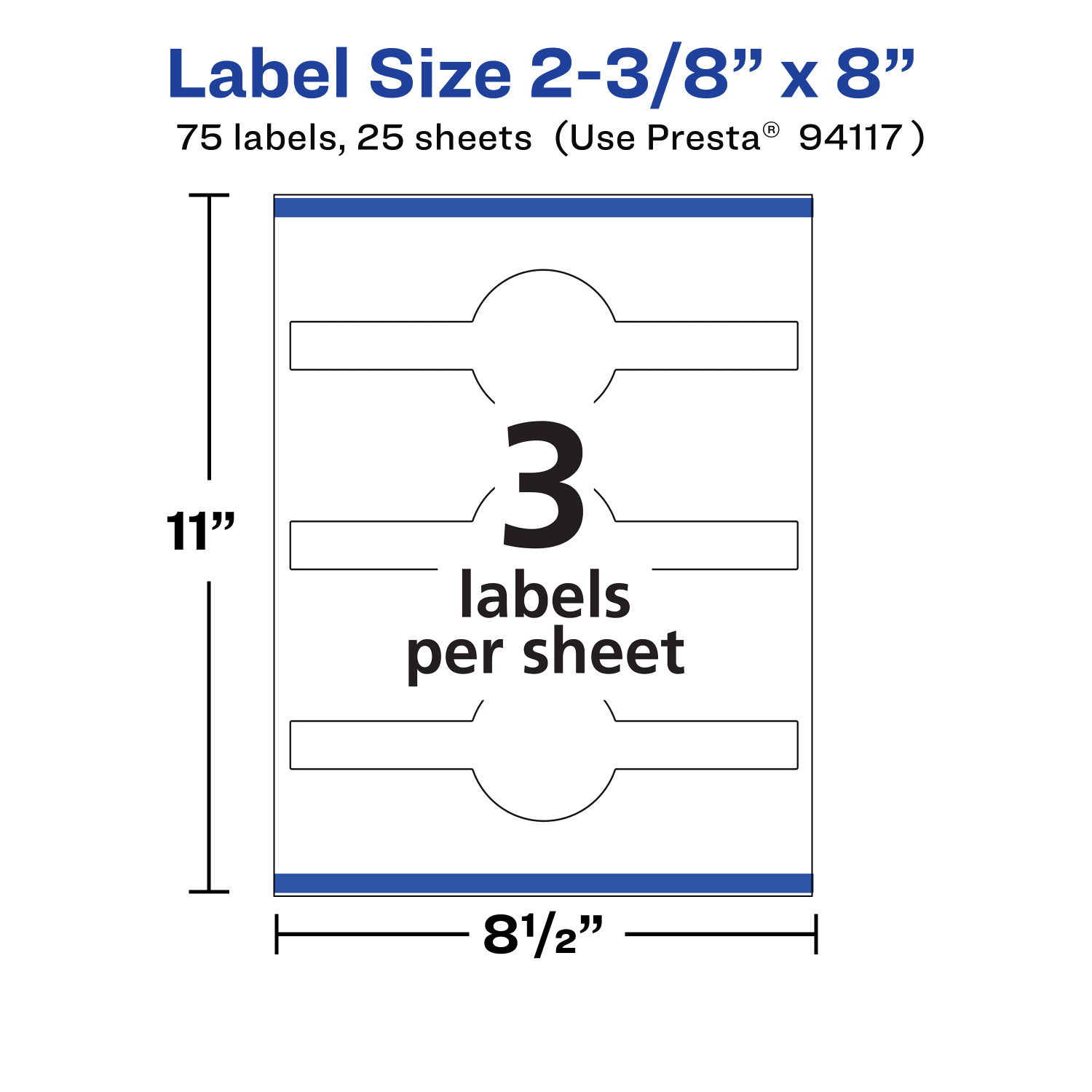 Avery Removable Labels With Sure Feed, 94117-RMP25, Cigar, 2-3/8in x 8in, White, Pack Of 75 Labels - Image 6