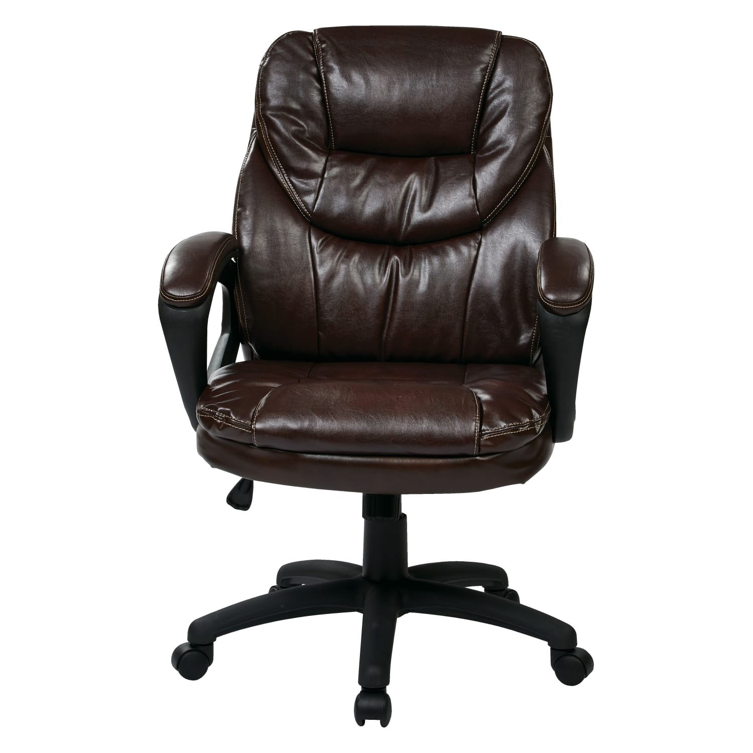 Office Star Work Smart High-Back Chair, FL660 Series, Chocolate/Black - Image 3