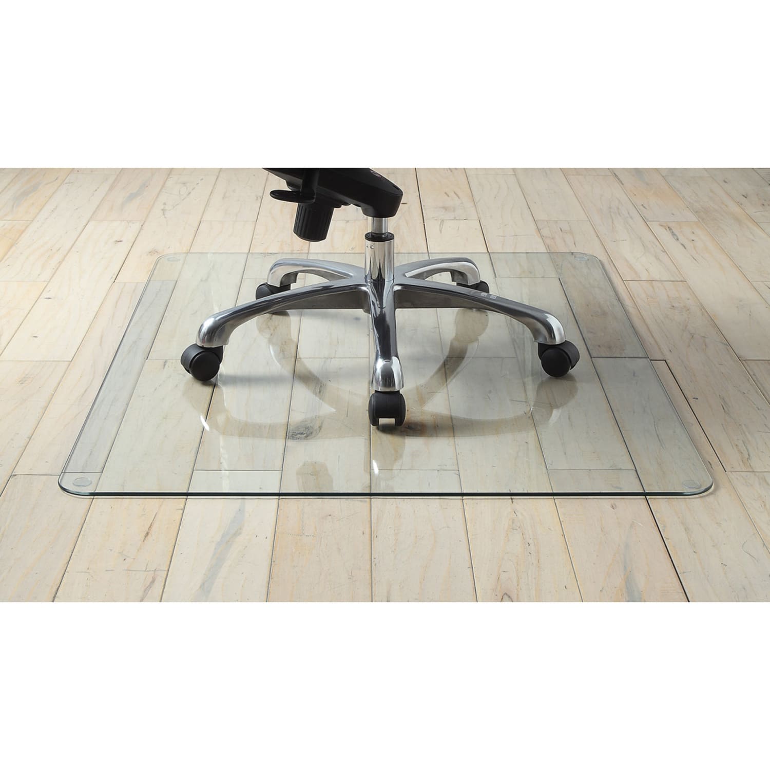 Lorell Tempered Glass Chair Mat, 48in x 60in, Clear