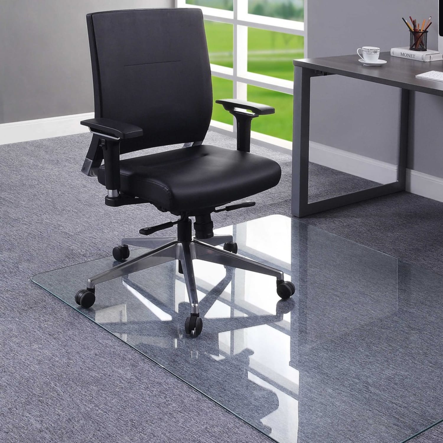 Lorell Tempered Glass Chair Mat, 48in x 60in, Clear - Image 5