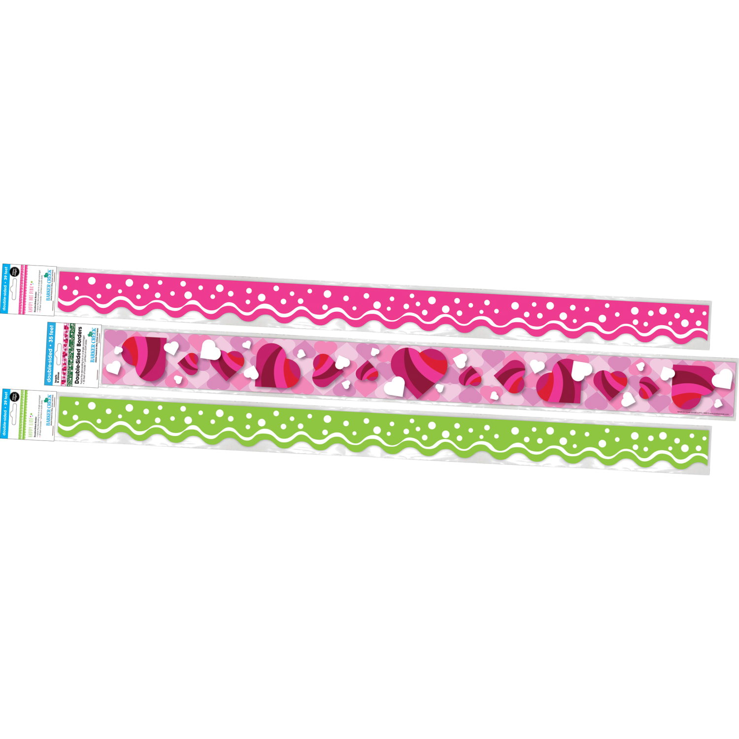 Barker Creek Double-Sided Border Strips, Clovers And Hearts, Set Of 38 Strips - Image 6