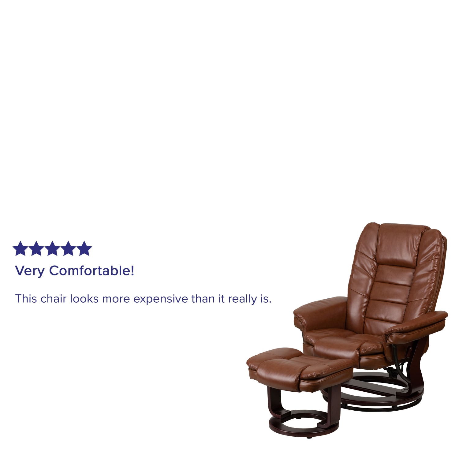Flash Furniture LeatherSoft Faux Leather Recliner And Ottoman Vintage BrownMahogany PopularChairscom