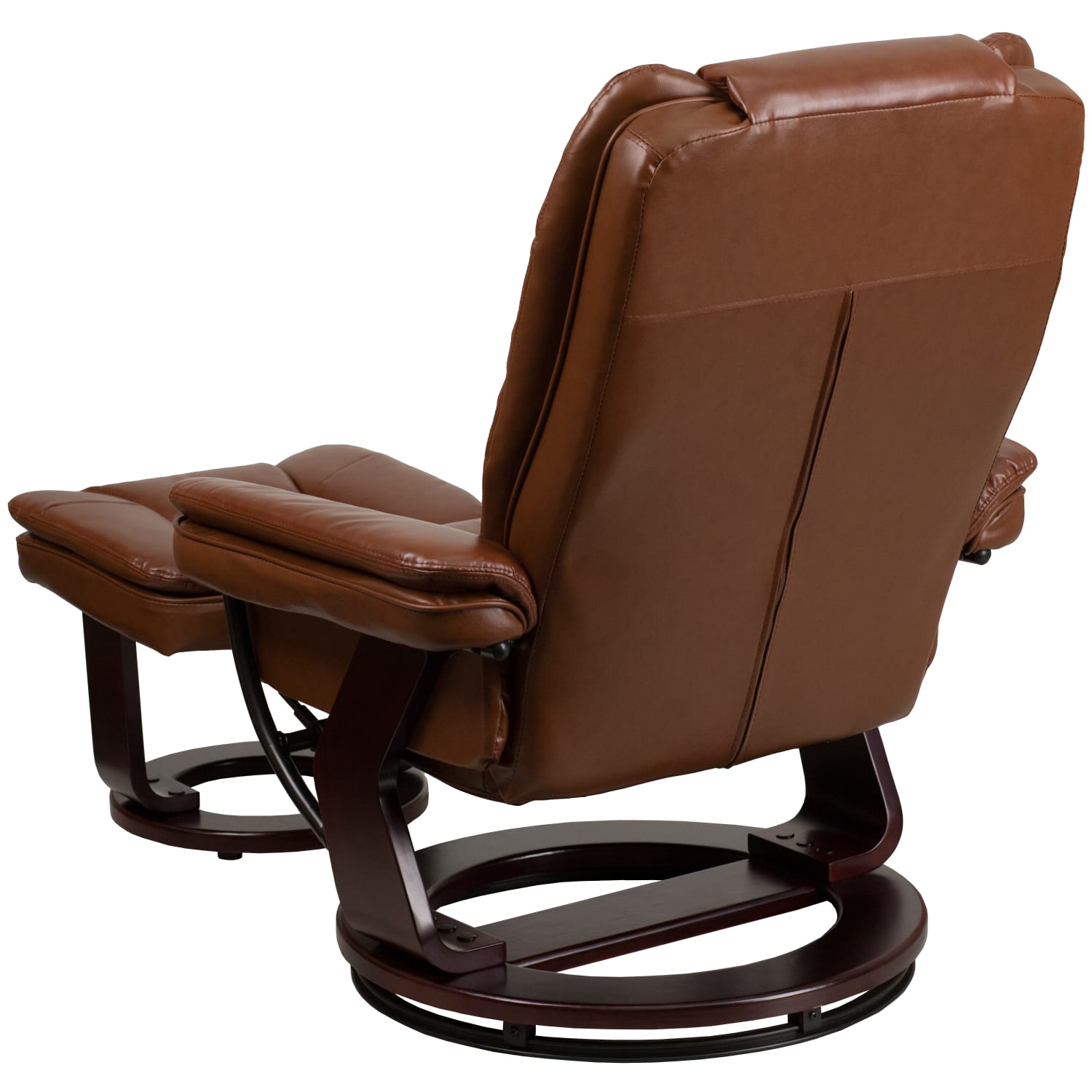 Flash Furniture LeatherSoft Faux Leather Recliner And Ottoman Vintage BrownMahogany PopularChairscom