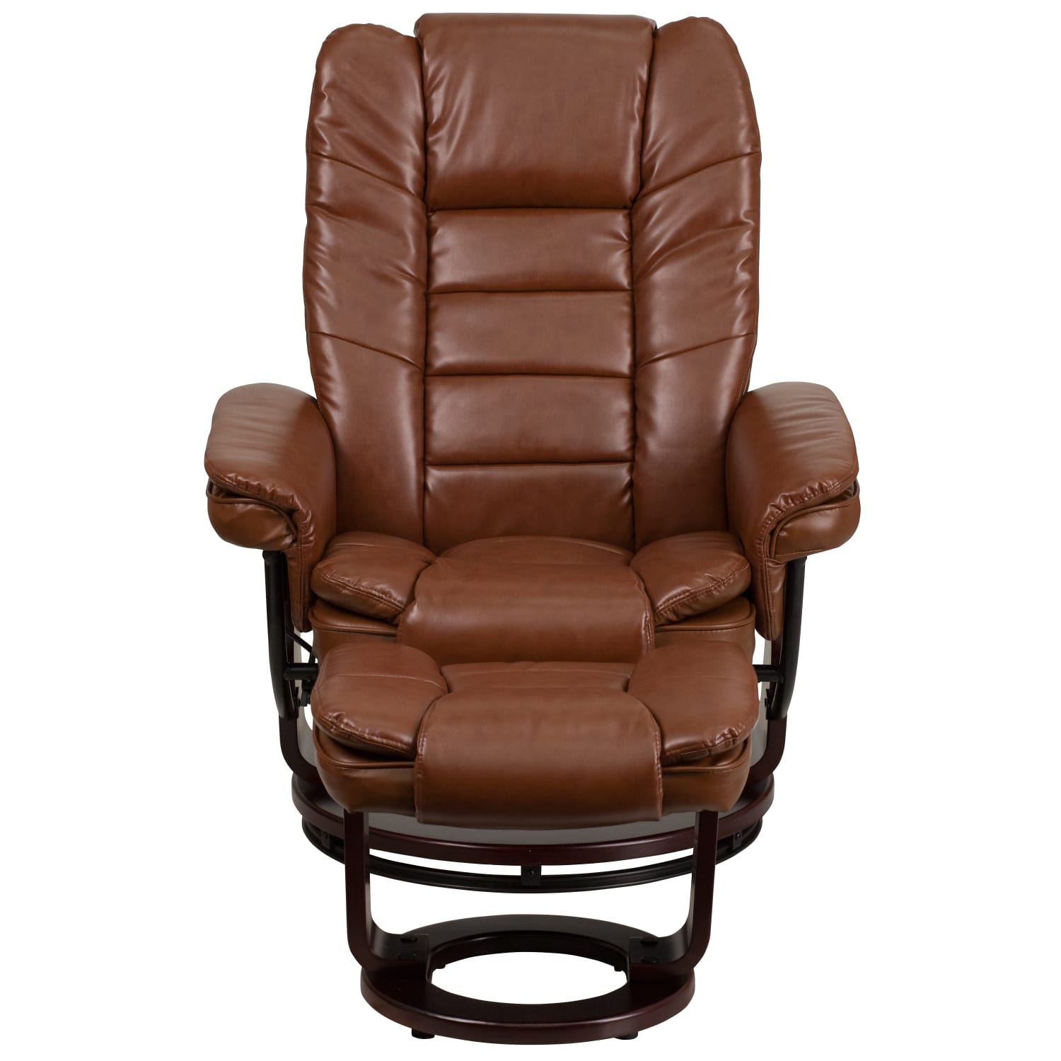 Flash Furniture LeatherSoft Faux Leather Recliner And Ottoman Vintage BrownMahogany PopularChairscom