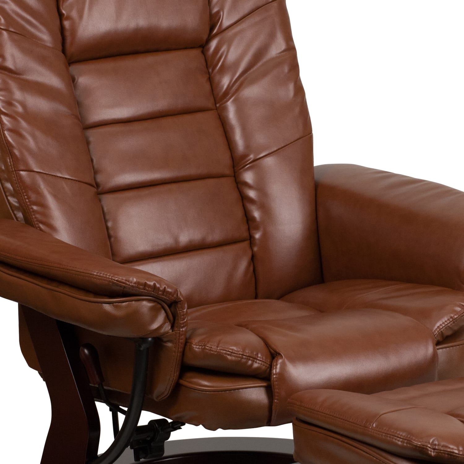 Flash Furniture LeatherSoft Faux Leather Recliner And Ottoman Vintage BrownMahogany PopularChairscom