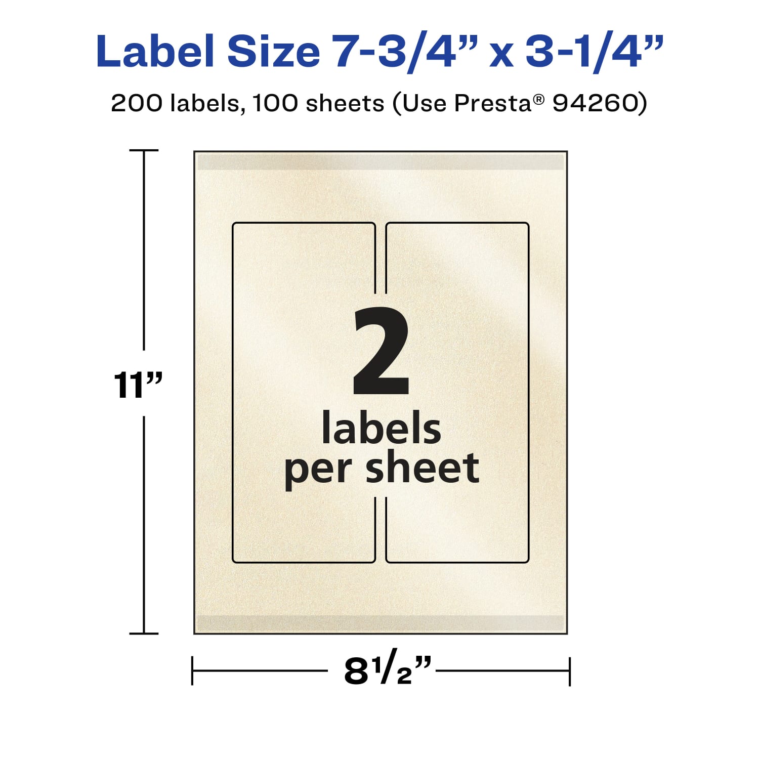 Avery Pearlized Permanent Labels With Sure Feed, 94260-PIP100, Rectangle, 7-3/4in x 3-1/4in, Ivory, Pack Of 200 Labels - Image 6