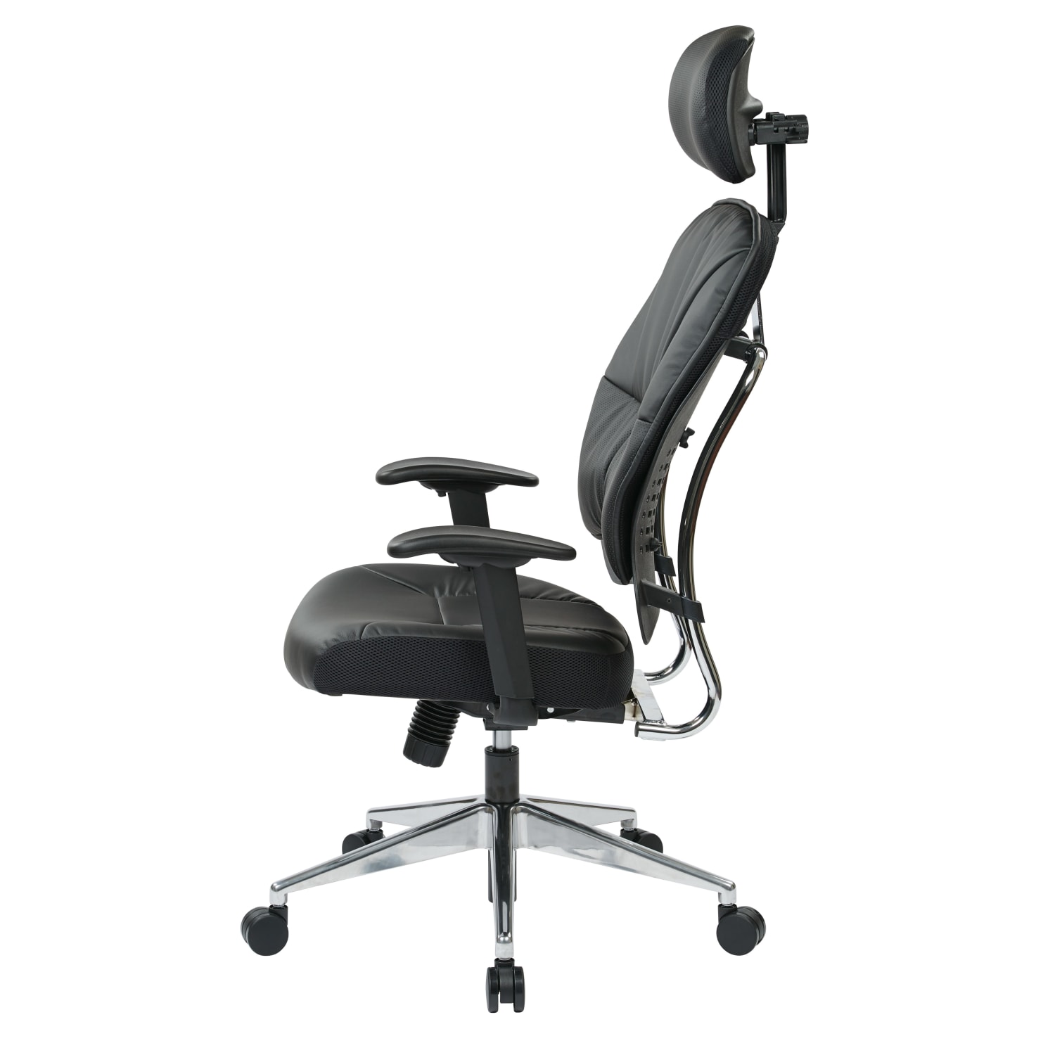 Office Star Space Seating 32 Series Ergonomic Eco Leather High Back Managers Chair Black PopularChairscom