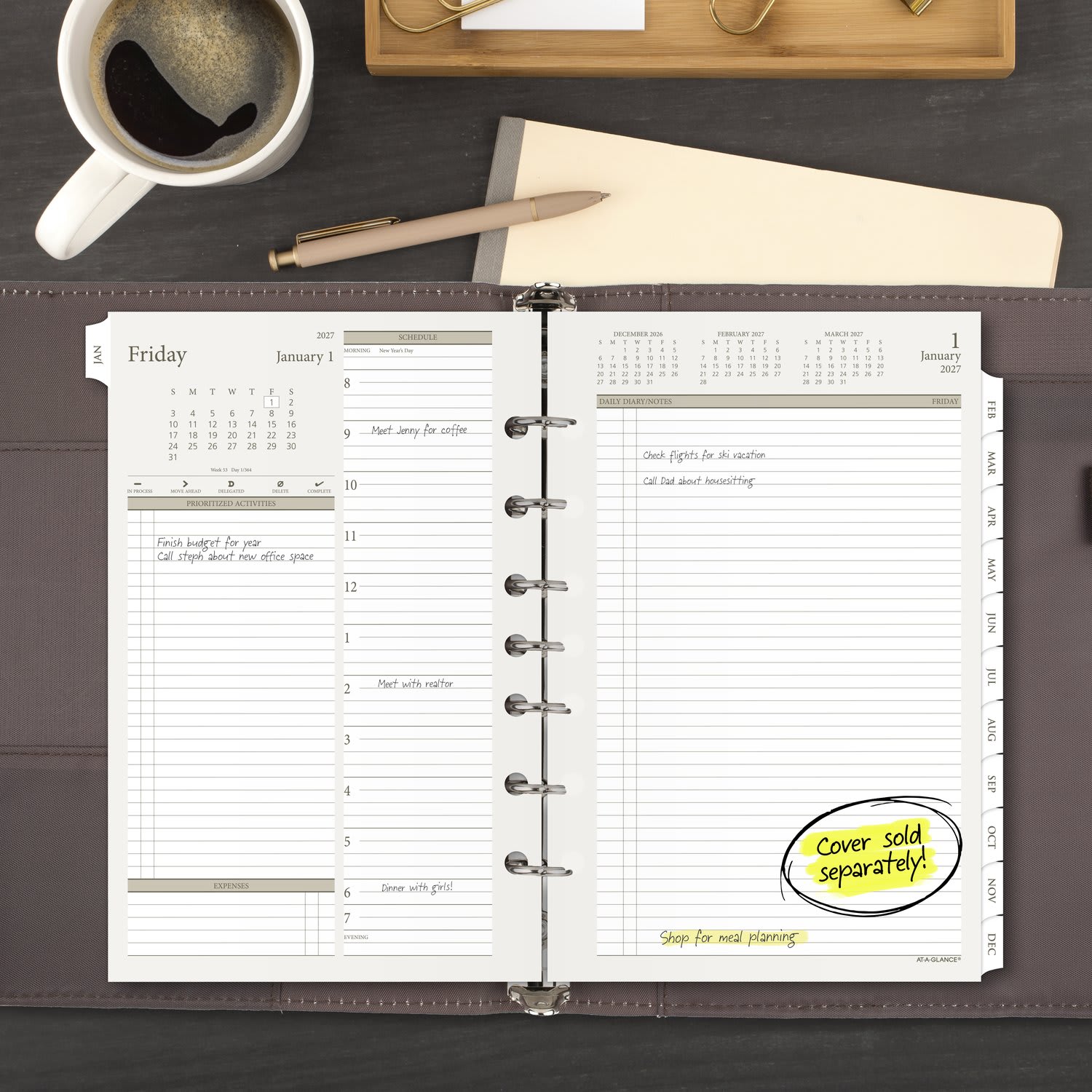 AT-A-GLANCE 2027 Daily Planner Two Page Per Day Refill, Loose-Leaf, Desk Size, 5 1/2in x 8 1/2in, 48122527 - Image 3