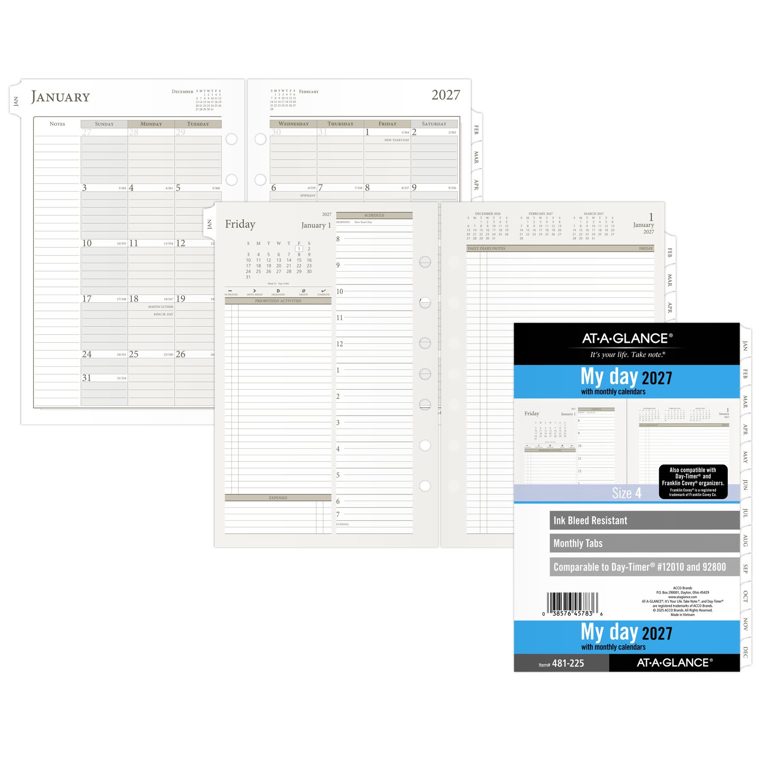 AT-A-GLANCE 2027 Daily Planner Two Page Per Day Refill, Loose-Leaf, Desk Size, 5 1/2in x 8 1/2in, 48122527 - Image 6