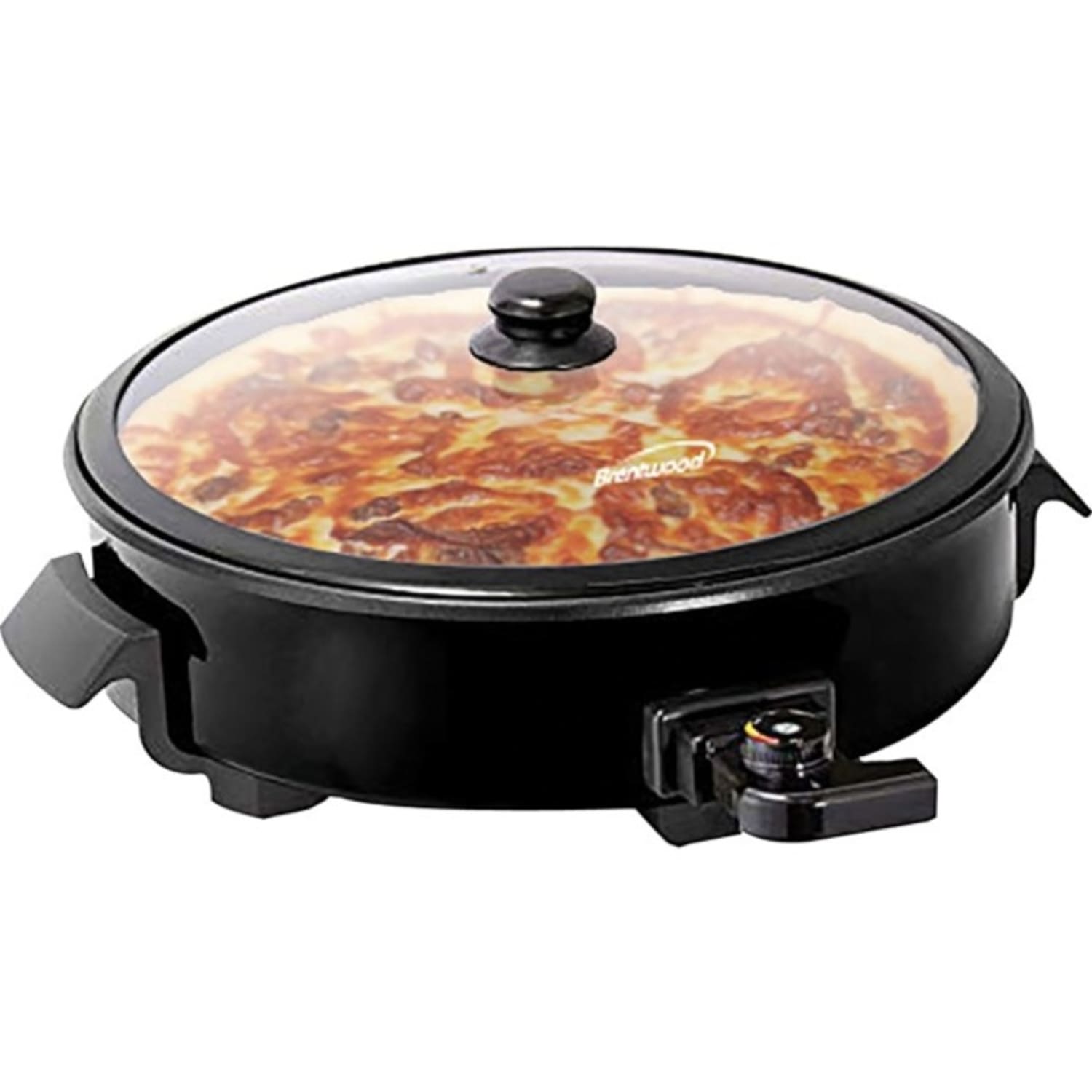 Brentwood SK-67BK 12-Inch Round Non-Stick Electric Skillet with Vented Glass Lid, Black - 12.50in Width x 15.25in Length - 450 deg.F (232.2 deg.C) - 1400 W - Image 4