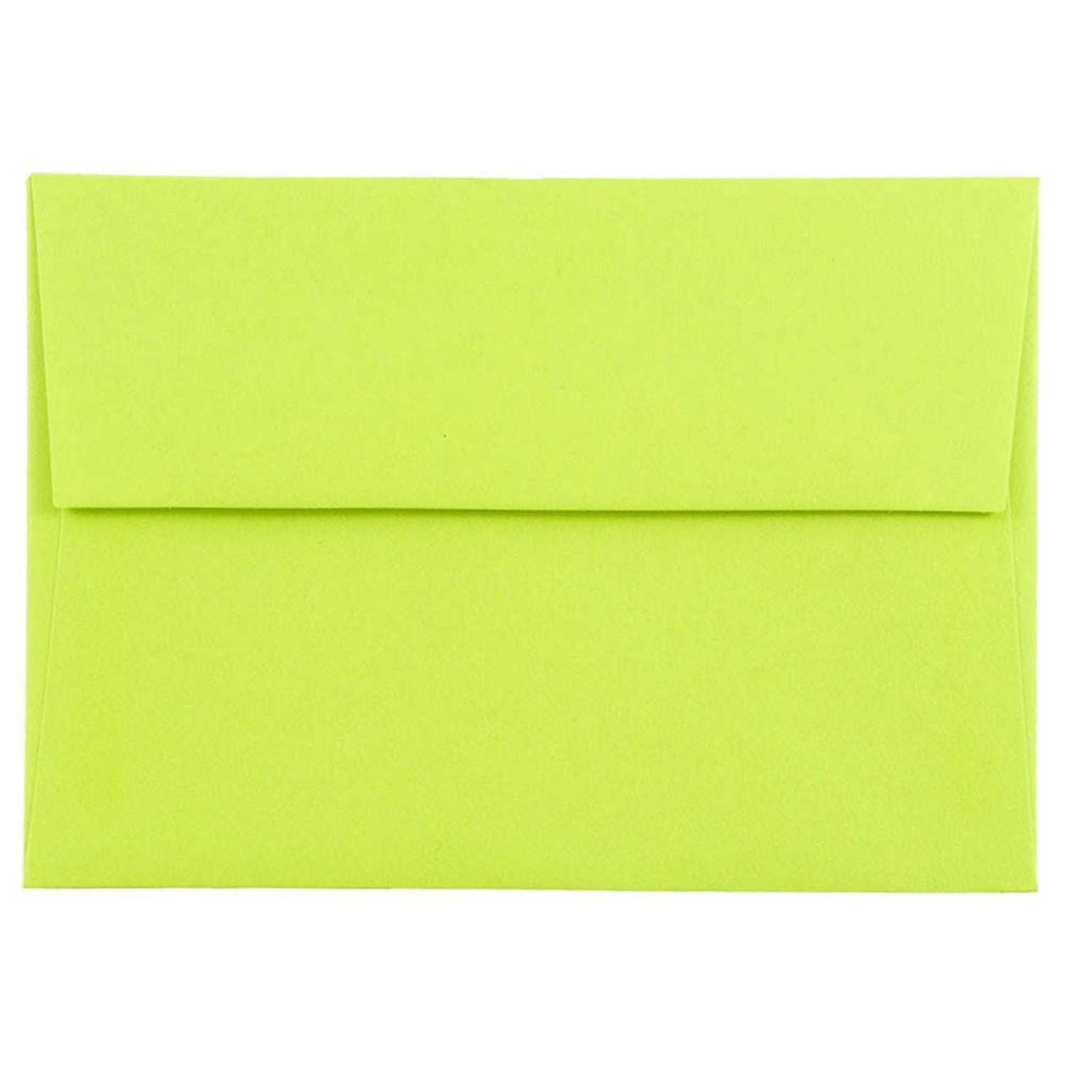 JAM Paper Stationery Set, 4 3/4in x 6 1/2in, Ultra Lime/White, Set Of 25 Cards And Envelopes - Image 3