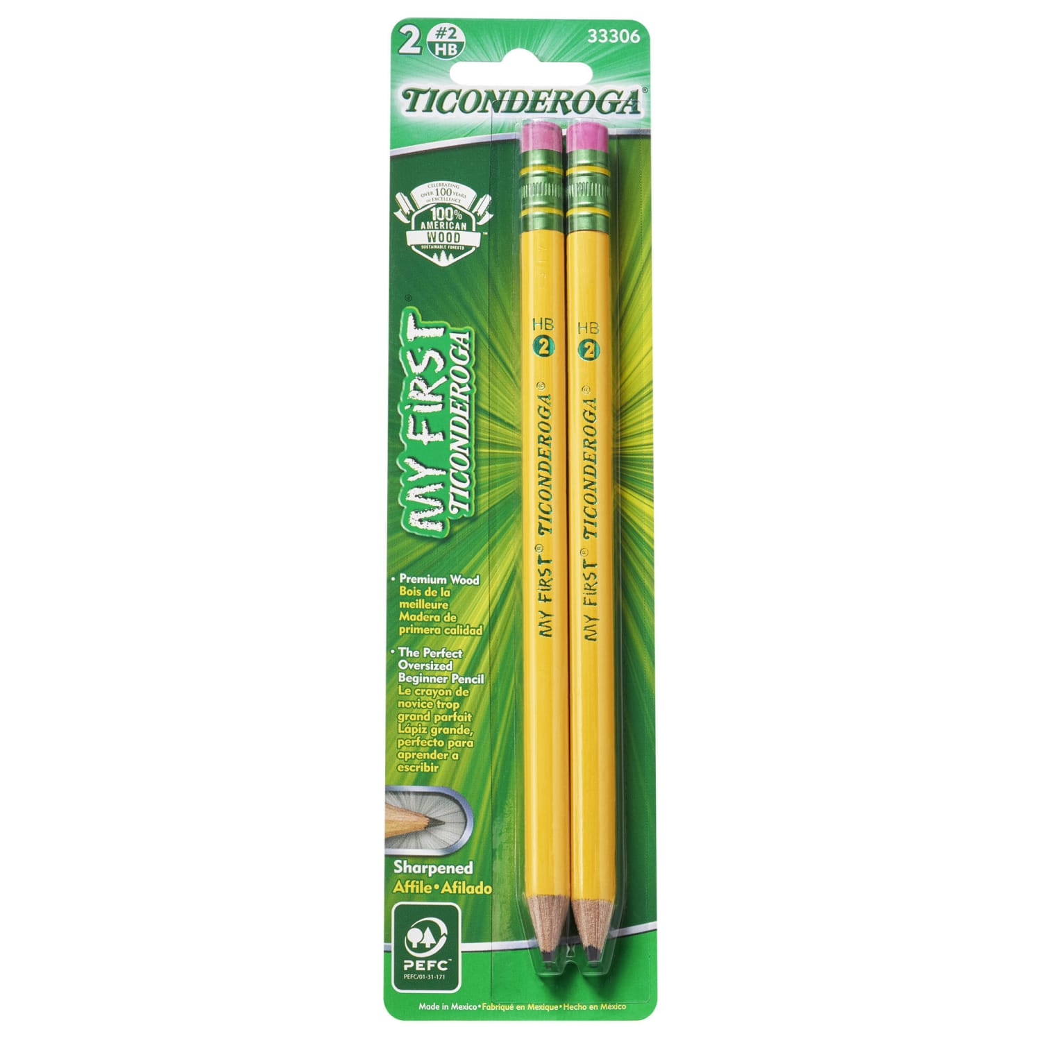 Ticonderoga My First Pencils, Sharpened, No. 2/Soft, Yellow, 2 Pencils Per Pack, Set Of 12 Packs - Image 3