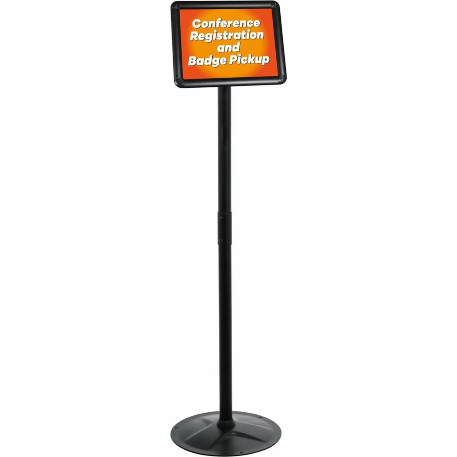Kantek Floor Stand Sign Holder, Portrait/Landscape, 51inH, Black - Image 6