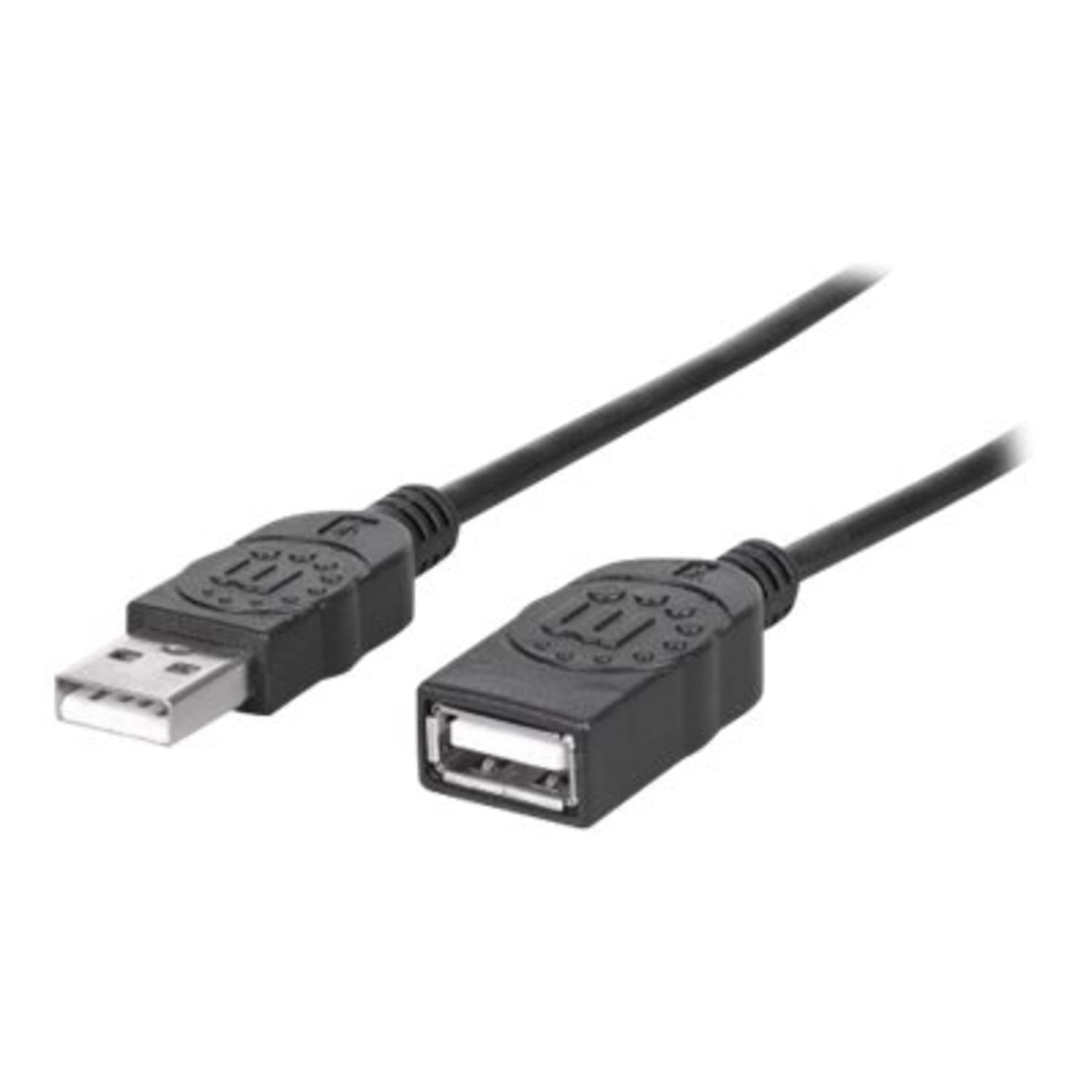 Manhattan USB-A to USB-A Extension Cable, 1.8m, Male to Female, 480 Mbps (USB 2.0), Hi-Speed USB, Black, Lifetime Warranty, Polybag - USB extension cable - USB (M) to USB (F) - USB 2.0 - 6 ft - molded - black - Image 3
