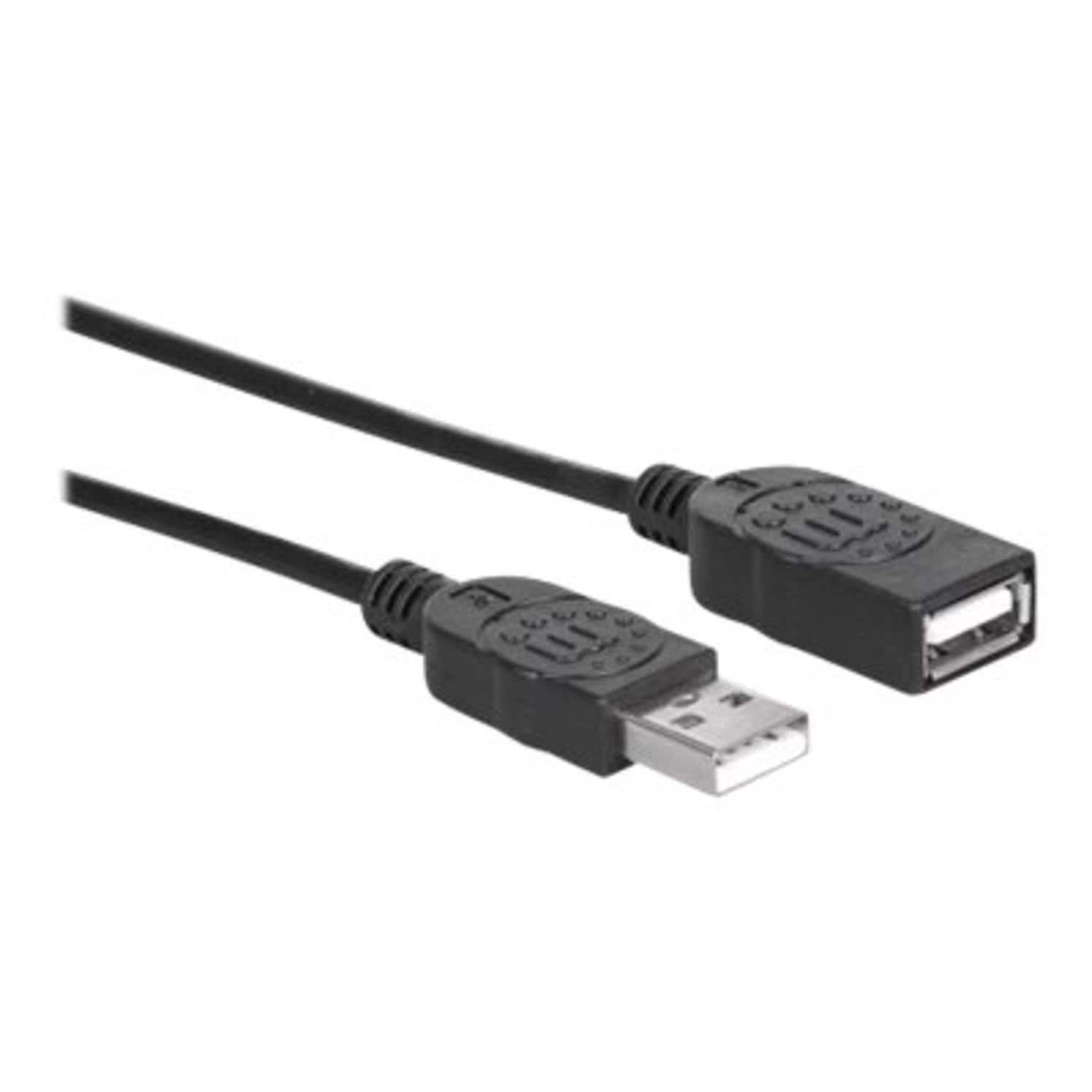 Manhattan USB-A to USB-A Extension Cable, 1.8m, Male to Female, 480 Mbps (USB 2.0), Hi-Speed USB, Black, Lifetime Warranty, Polybag - USB extension cable - USB (M) to USB (F) - USB 2.0 - 6 ft - molded - black - Image 4