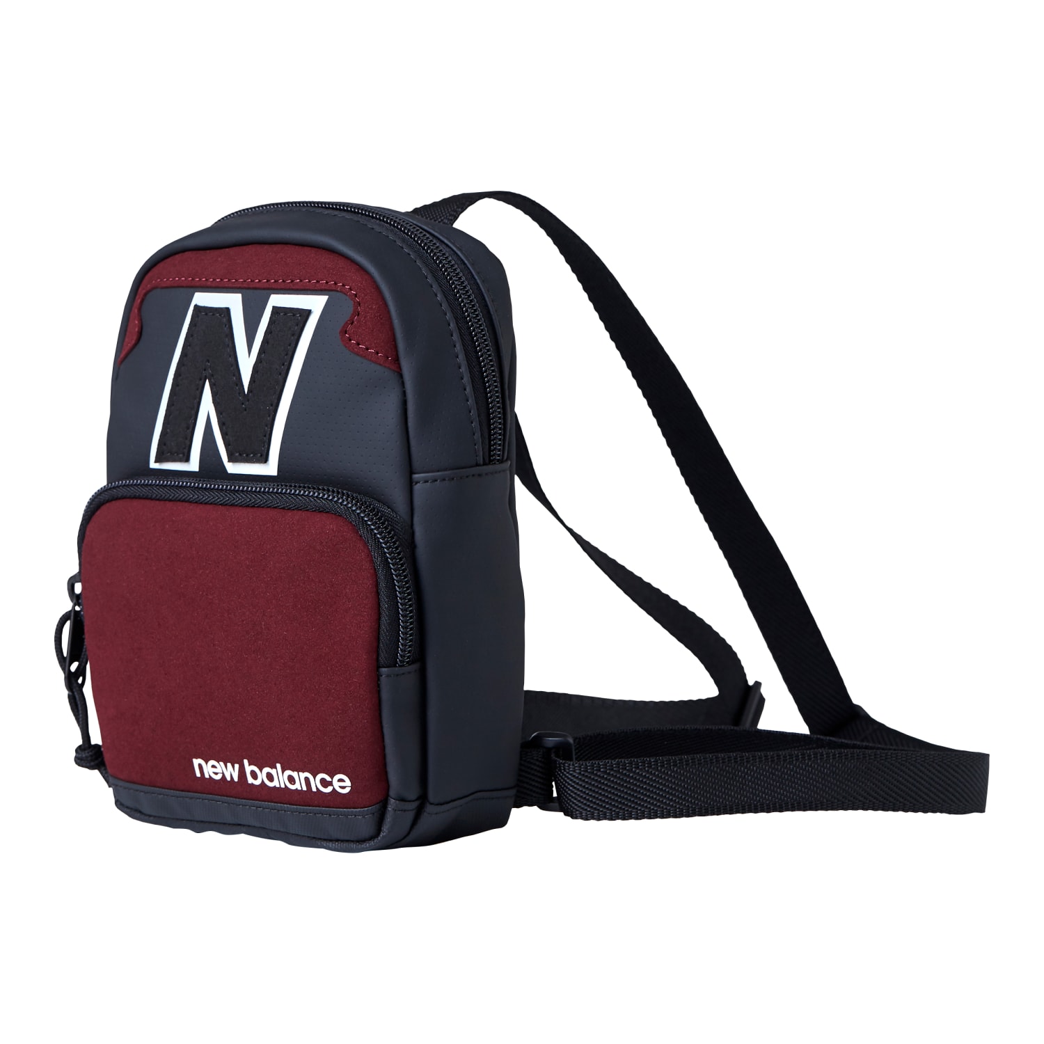 New Balance Legacy Micro Backpack, 7-1/8inH x 16-15/16inW x 2-1/4inD, Black/Red - Image 3