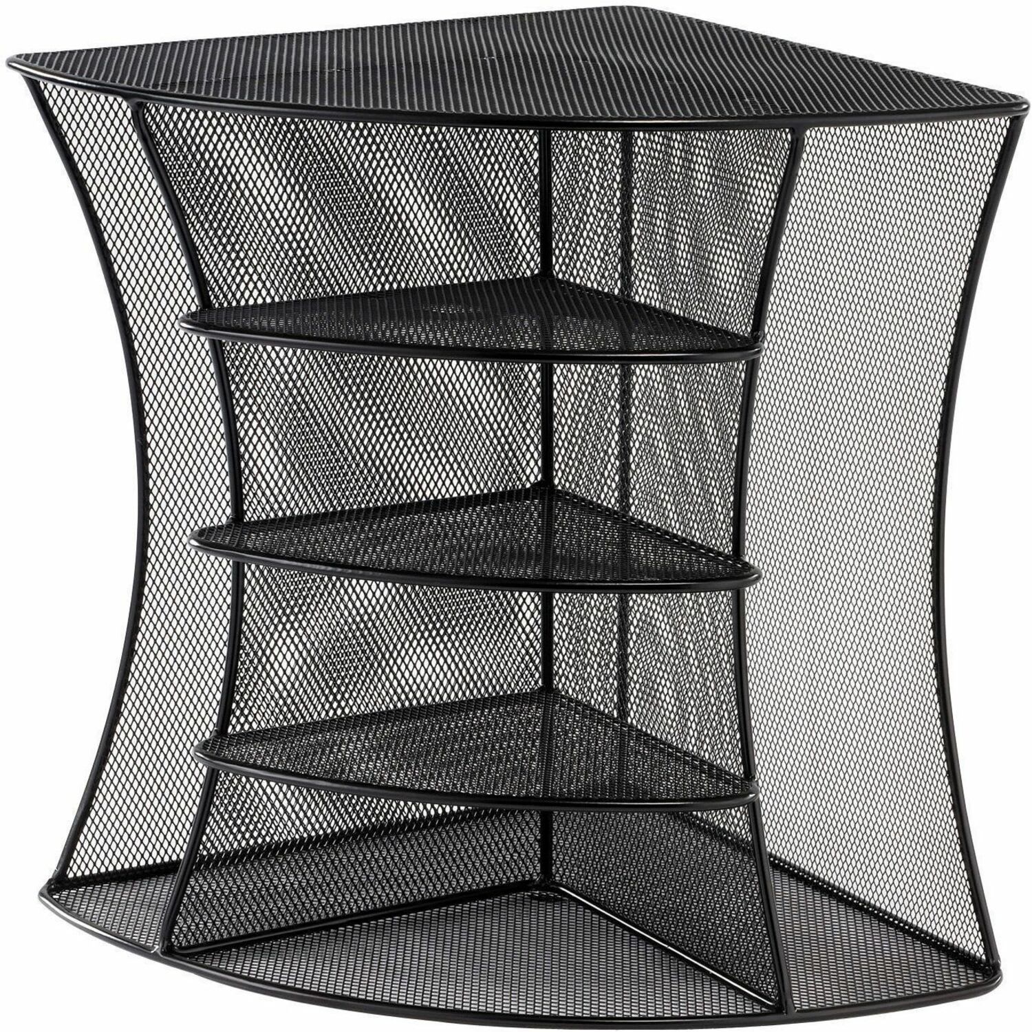 Onyx Mesh Corner Organizer, Six Sections, 15 x 11 x 13, Black - Image 5