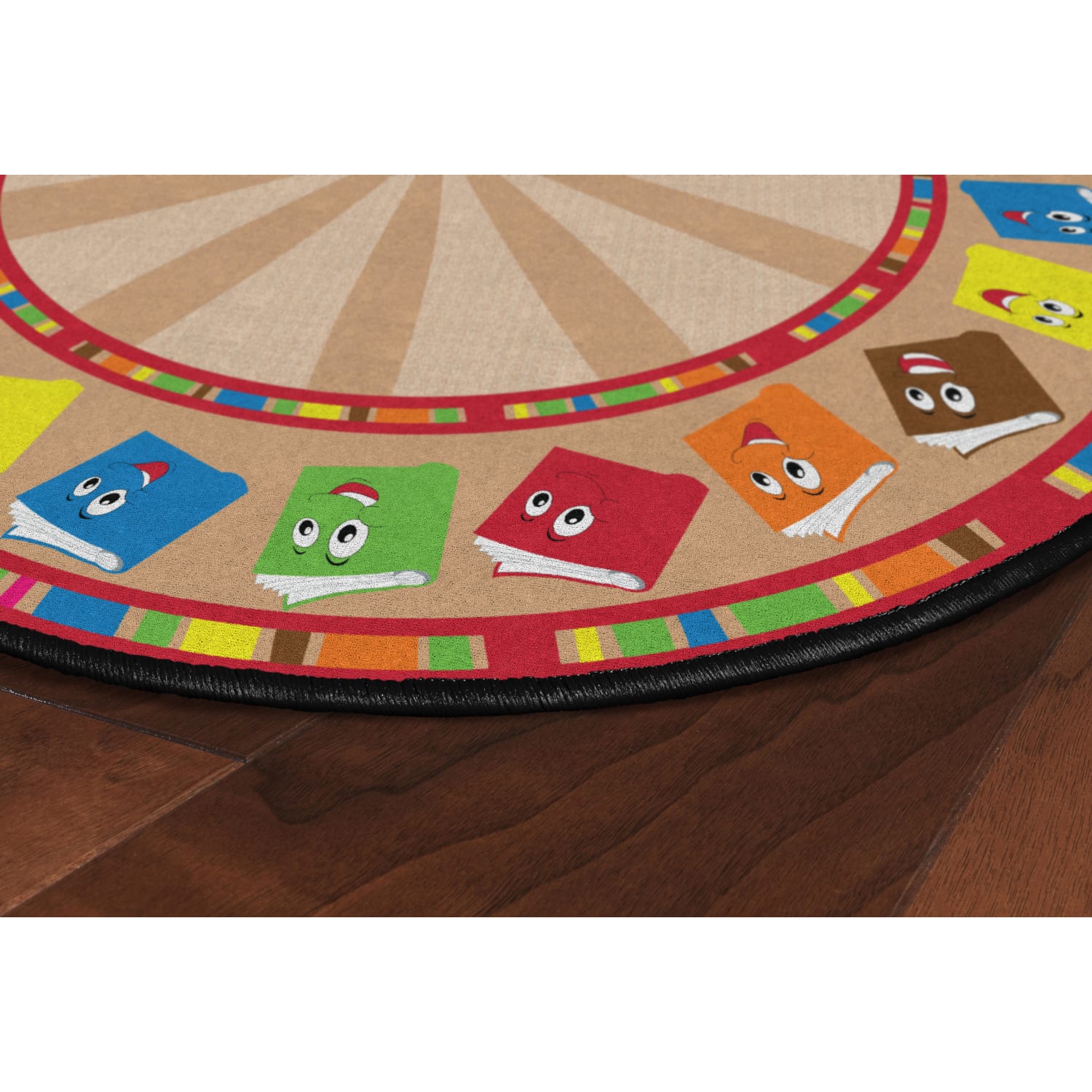 Flagship Carpets Circle Time Books Rug, Round, 6ft, Calm - Image 3