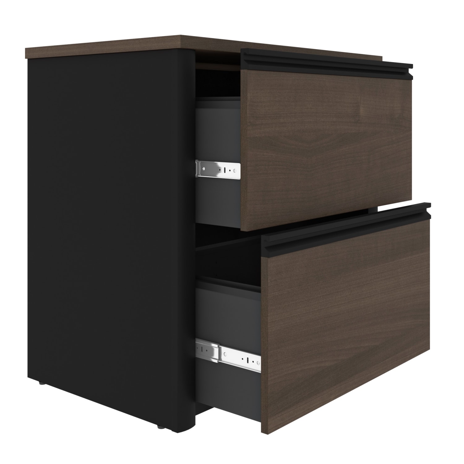 Bestar Connexion 30-3/4inW x 19-3/5inD Lateral 2-Drawer File Cabinet, Antigua/Black - Image 3