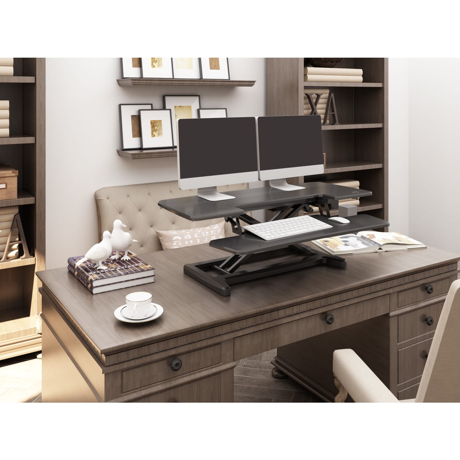 Flexispot EM7MB Electric Sit-Stand Desk Riser, 35-13/16in x 24in, Black - Image 5