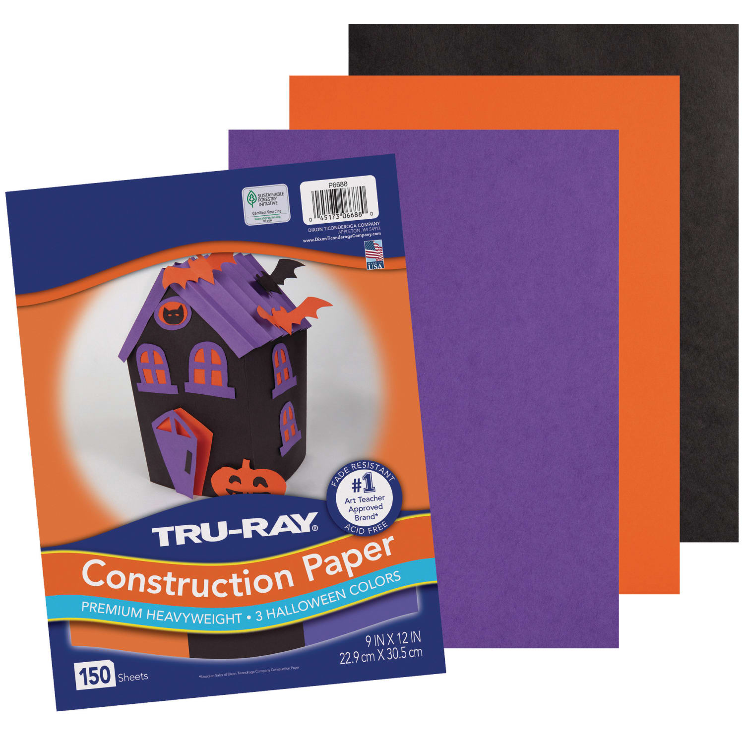 Tru-Ray Construction Paper, Heavyweight, 9in x 12in, Halloween Assortment, Black, Orange, Purple, 150 sheets Per Pack, Set Of 3 Packs - Image 4