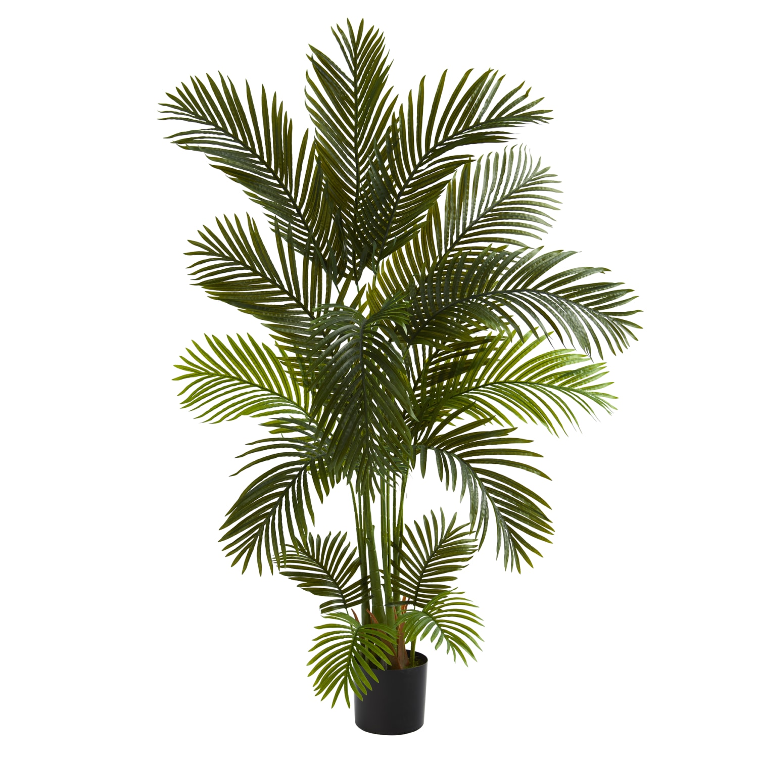 Nearly Natural Areca Palm 66inH Artificial Tree With Planter, 66inH x 30inW x 30inD, Green/Black