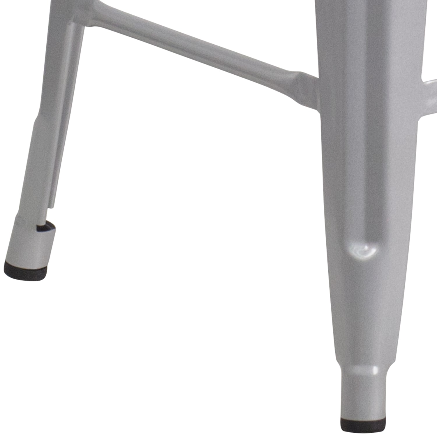 Flash Furniture 24inH Commercial Grade Metal Backless Counter Stool Silver PopularChairscom