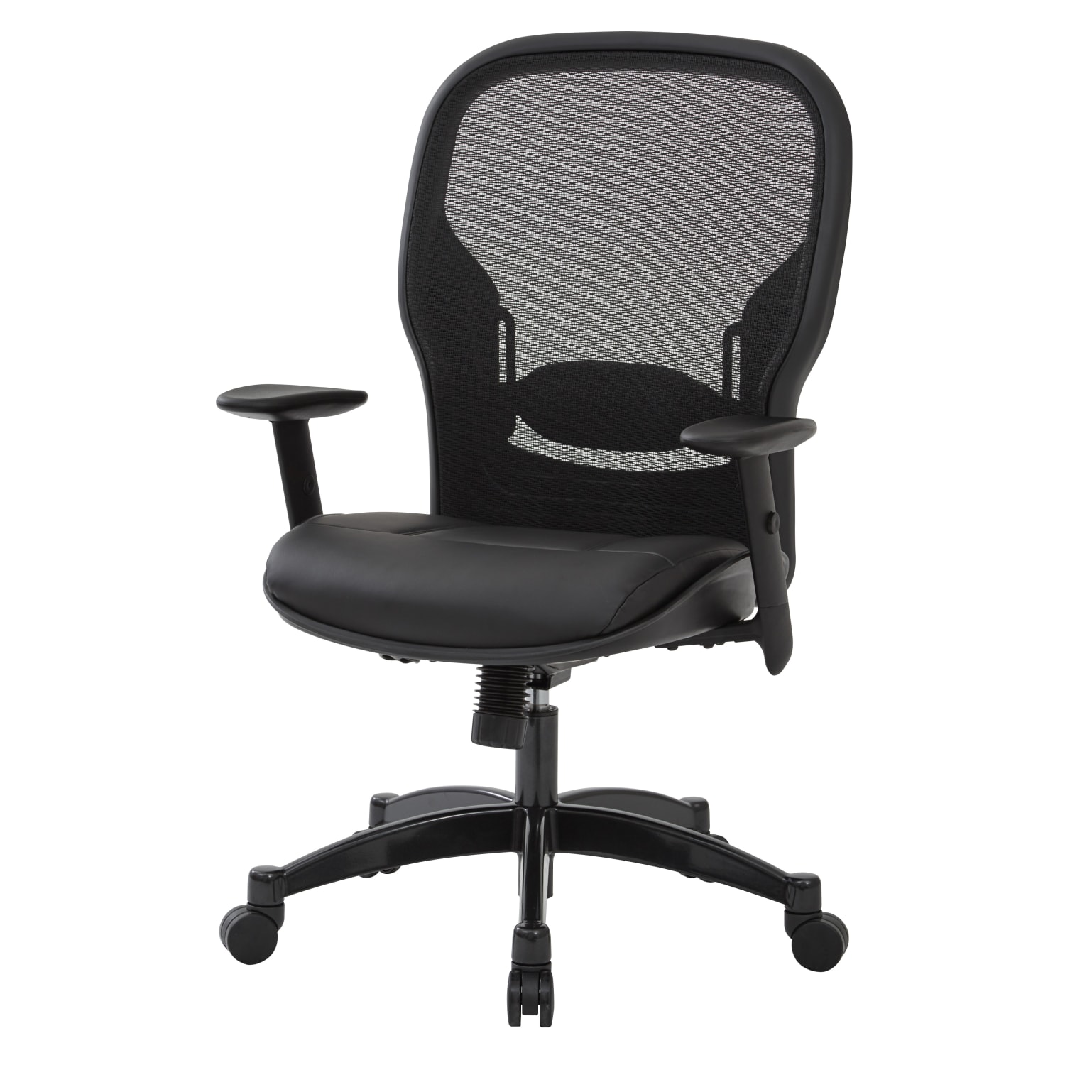 Office Star Space Seating Bonded LeatherMesh High Back Chair BlackGunmetal PopularChairscom