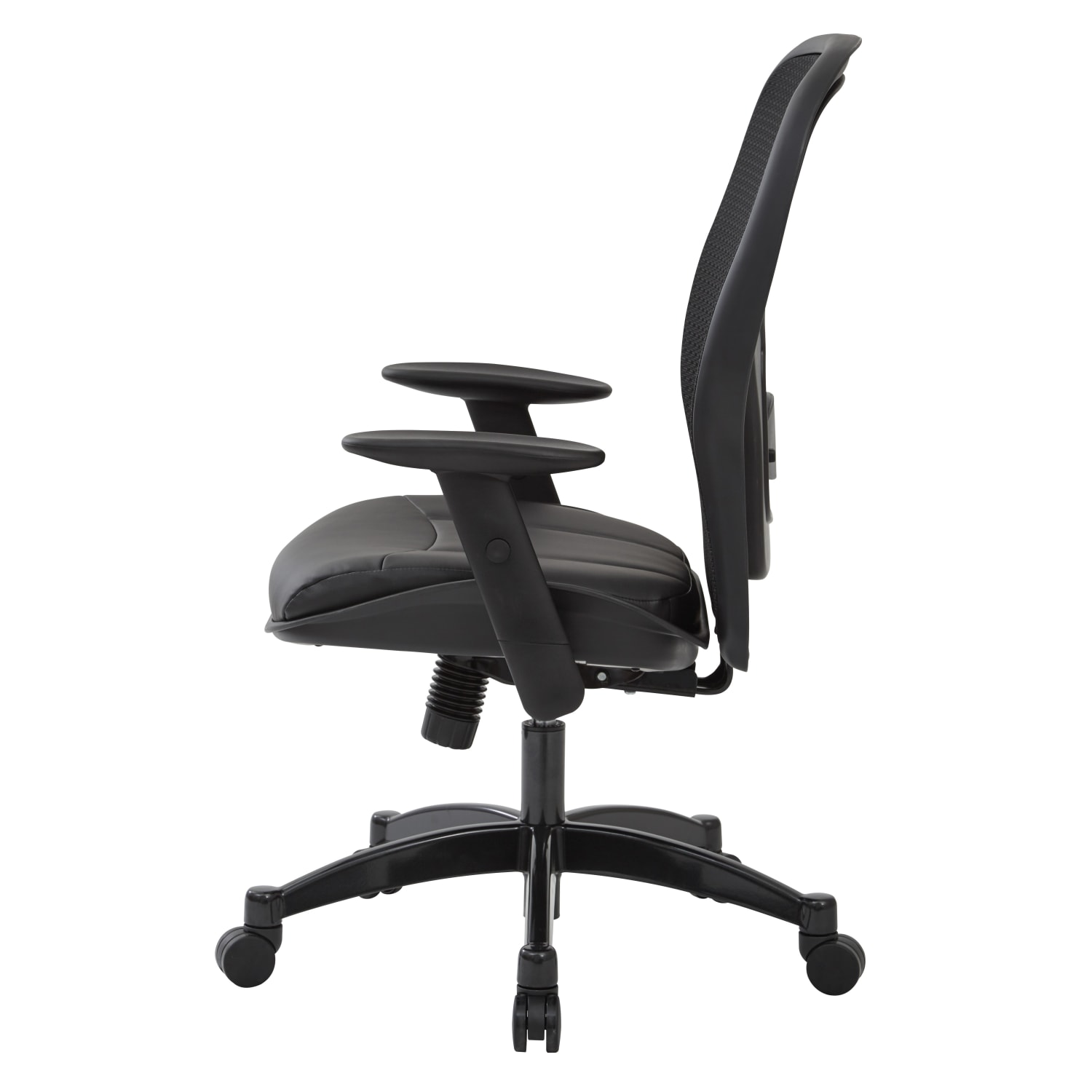 Office Star Space Seating Bonded Leather/Mesh High-Back Chair, Black/Gunmetal - Image 4
