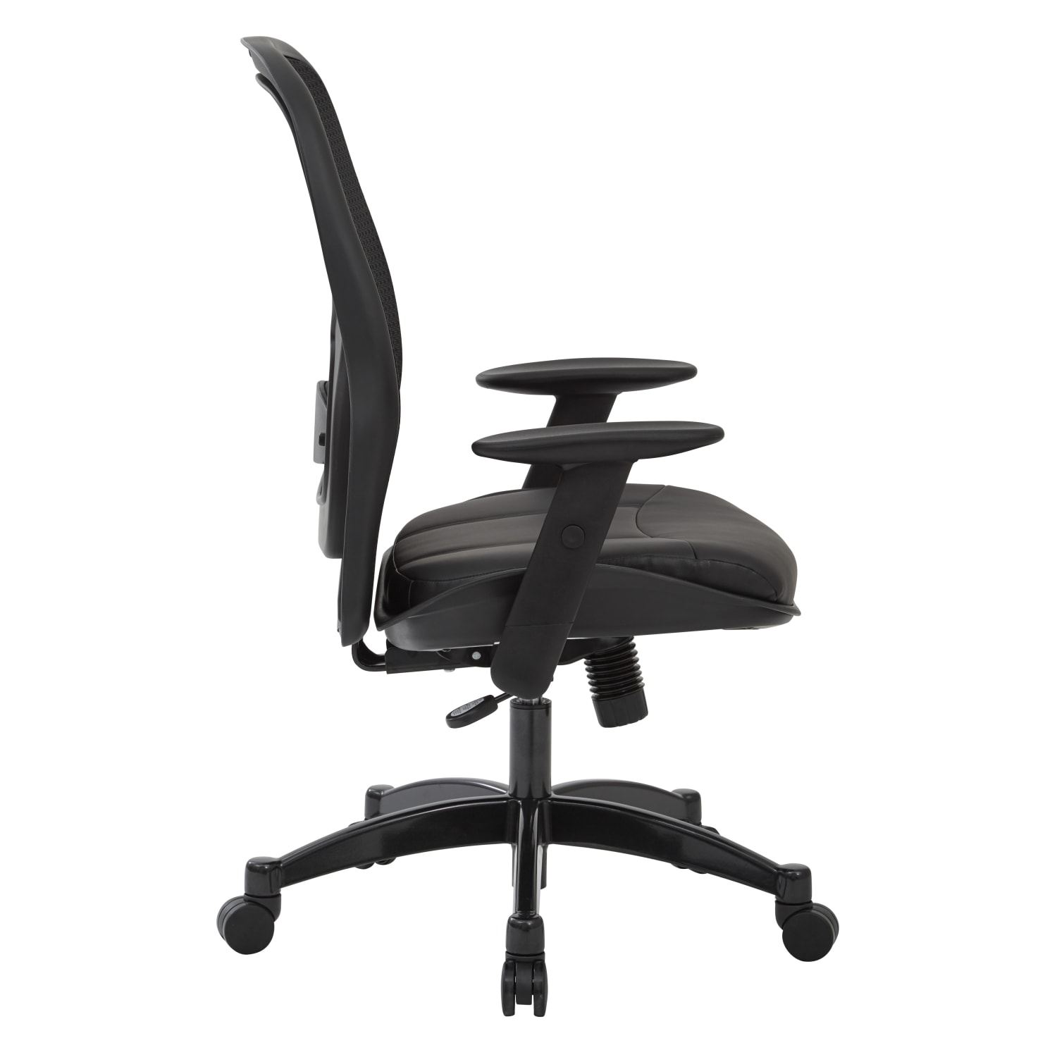 Office Star Space Seating Bonded LeatherMesh High Back Chair BlackGunmetal PopularChairscom