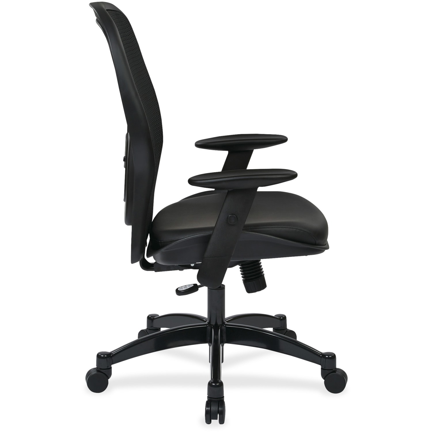 Office Star Space Seating Bonded LeatherMesh High Back Chair BlackGunmetal PopularChairscom
