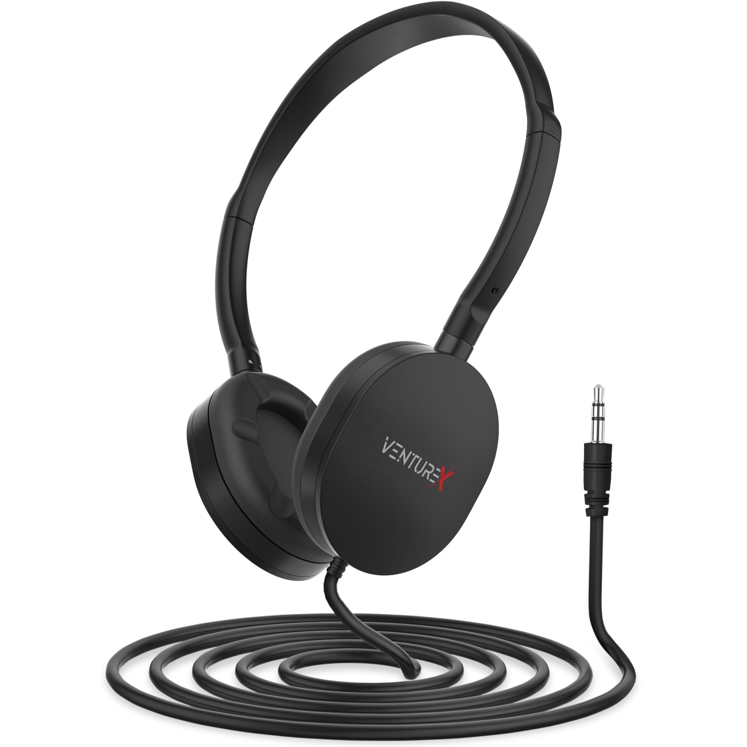 VentureX K22 Wired Kids Headset, 3.5mm/Stereo, Black, Total Qty 1