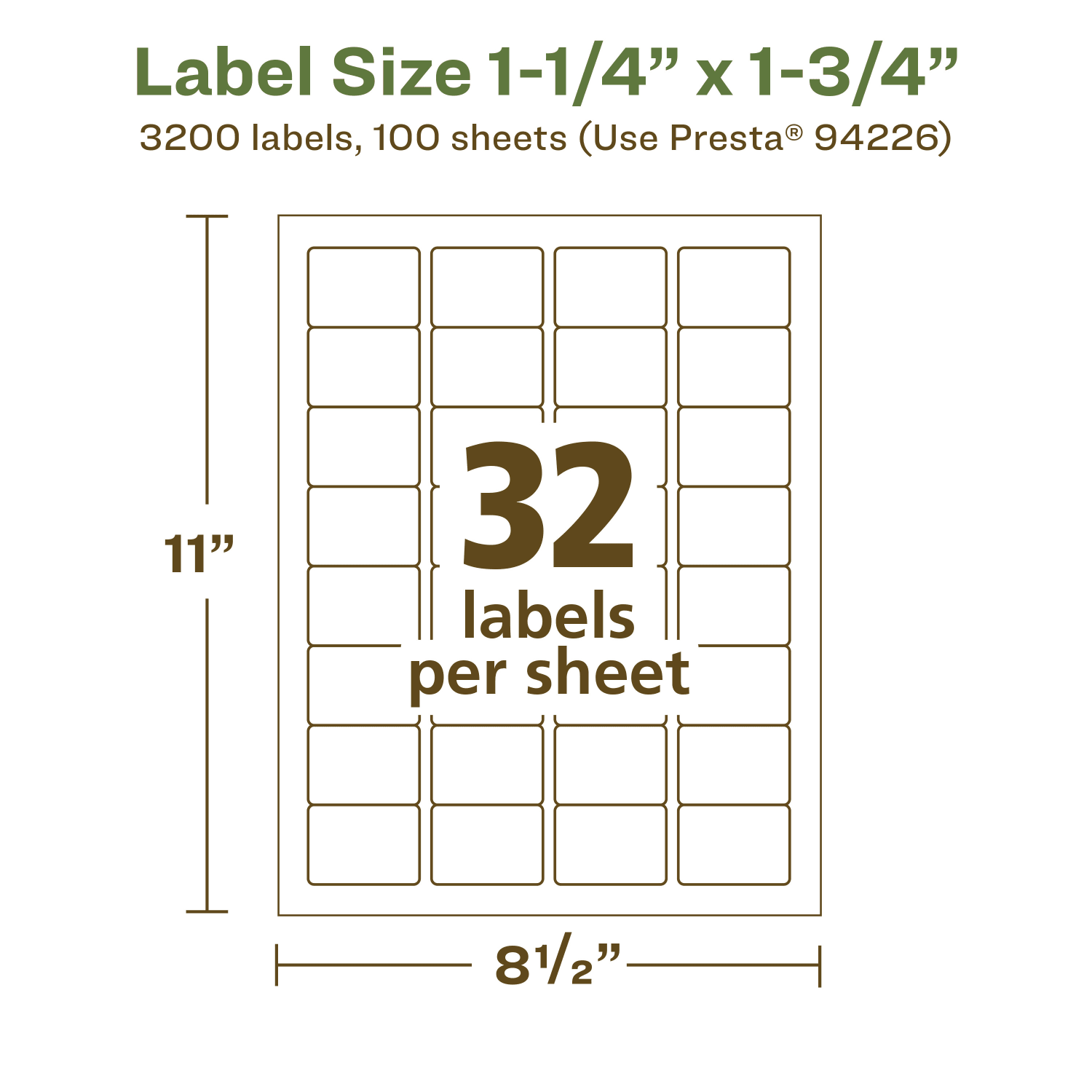 Avery Recycled Paper Labels, 94226-EWMP100, Rectangle, 1-1/4in x 1-3/4in, White, Pack Of 3200 - Image 6
