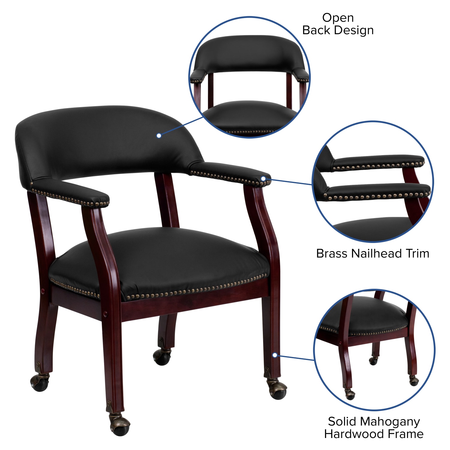Flash Furniture Leathersoft Conference Chairs, Black - Image 6
