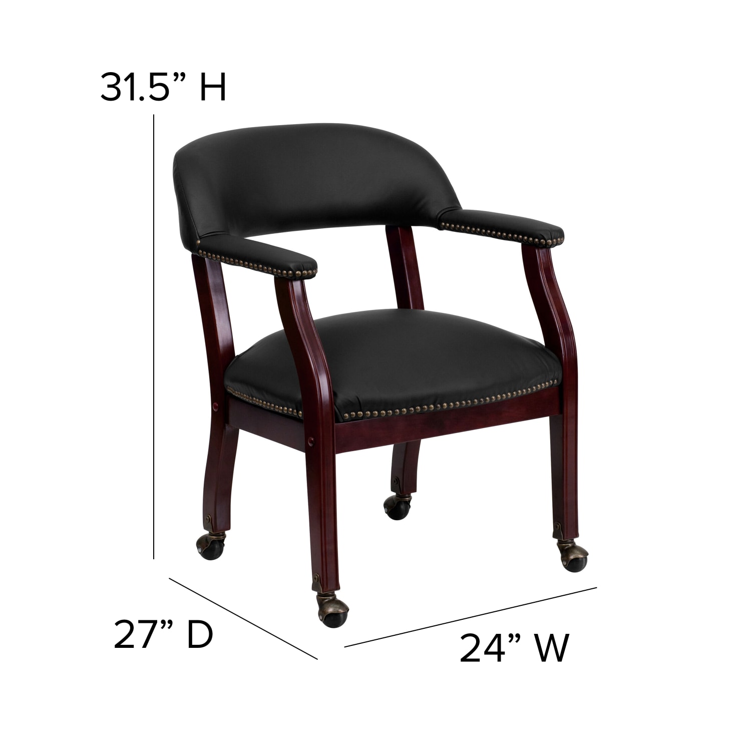 Flash Furniture Leathersoft Conference Chairs, Black - Image 7