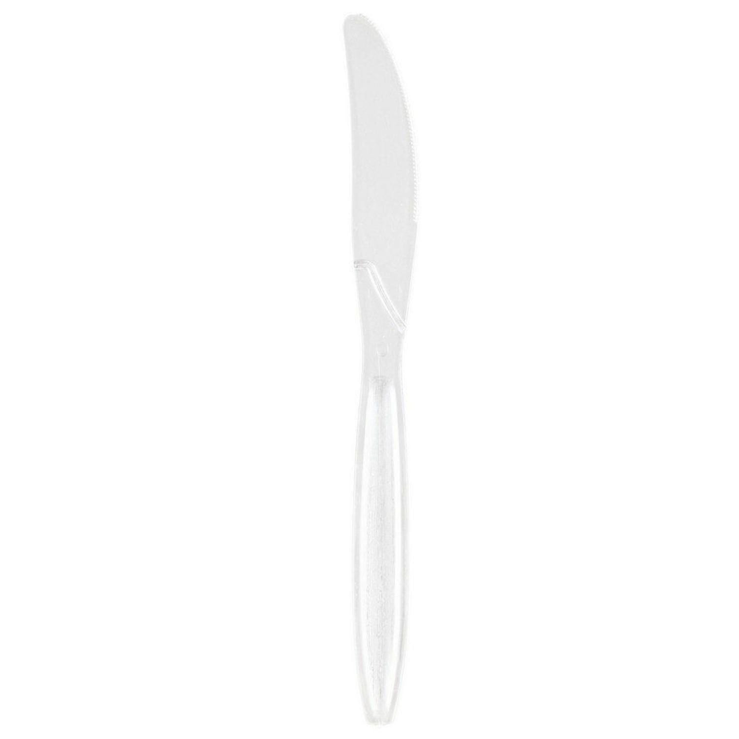 JAM PAPER Big Party Pack of Premium Plastic Knives, Clear, 100 Disposable Knives/Box - Image 3